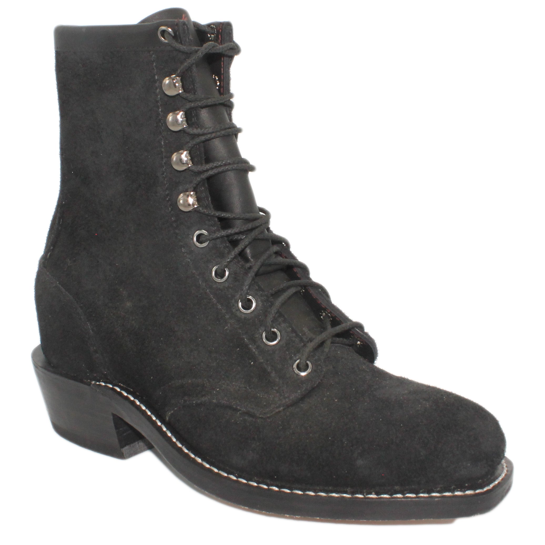 8" Lace-Up
Black Rough Out Steer
Regular French Square Toe
Slightly Tapered Heel