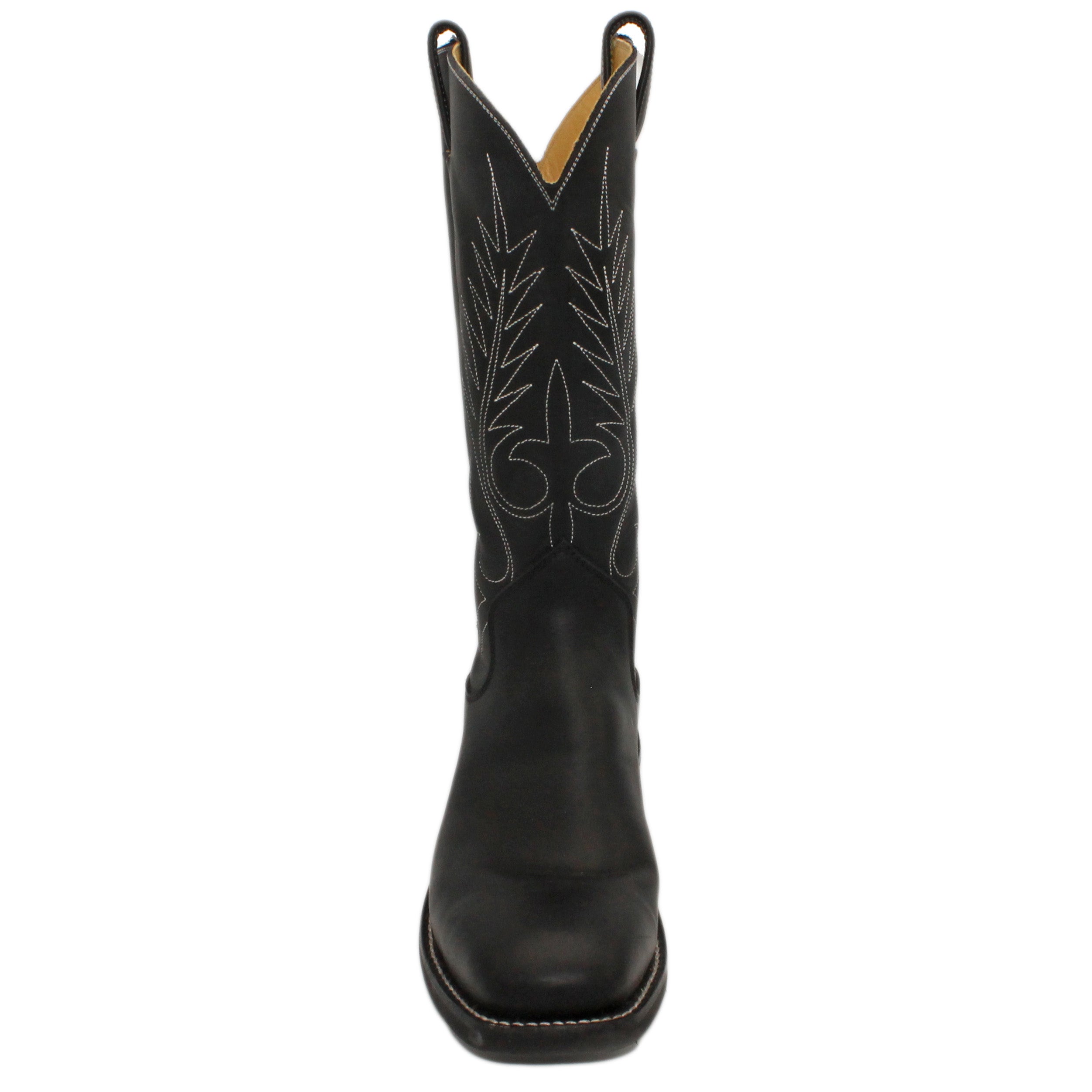 14" Black Upper w/ Beck Classic Stitching
Black Steer Vamp
Wide French Square Toe
Slightly Tapered Heel