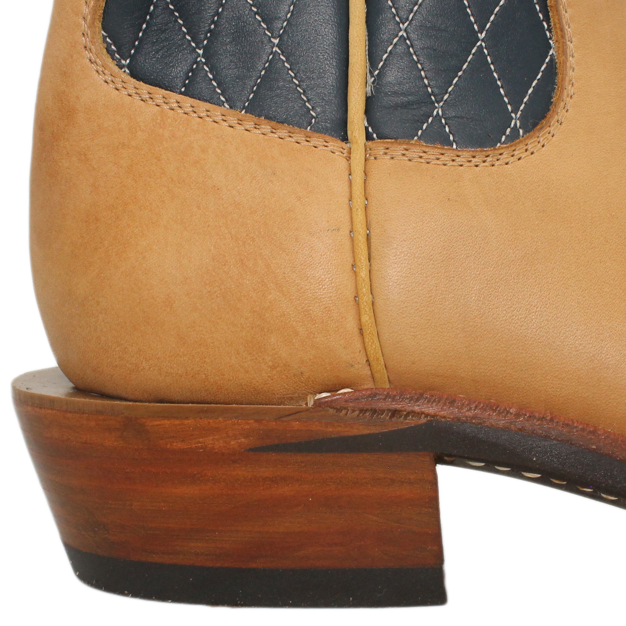 14" Blue upper w/ Diamond Stitching
Buckskin Steer Vamp
Regular French Square Toe
Slightly Tapered Heel