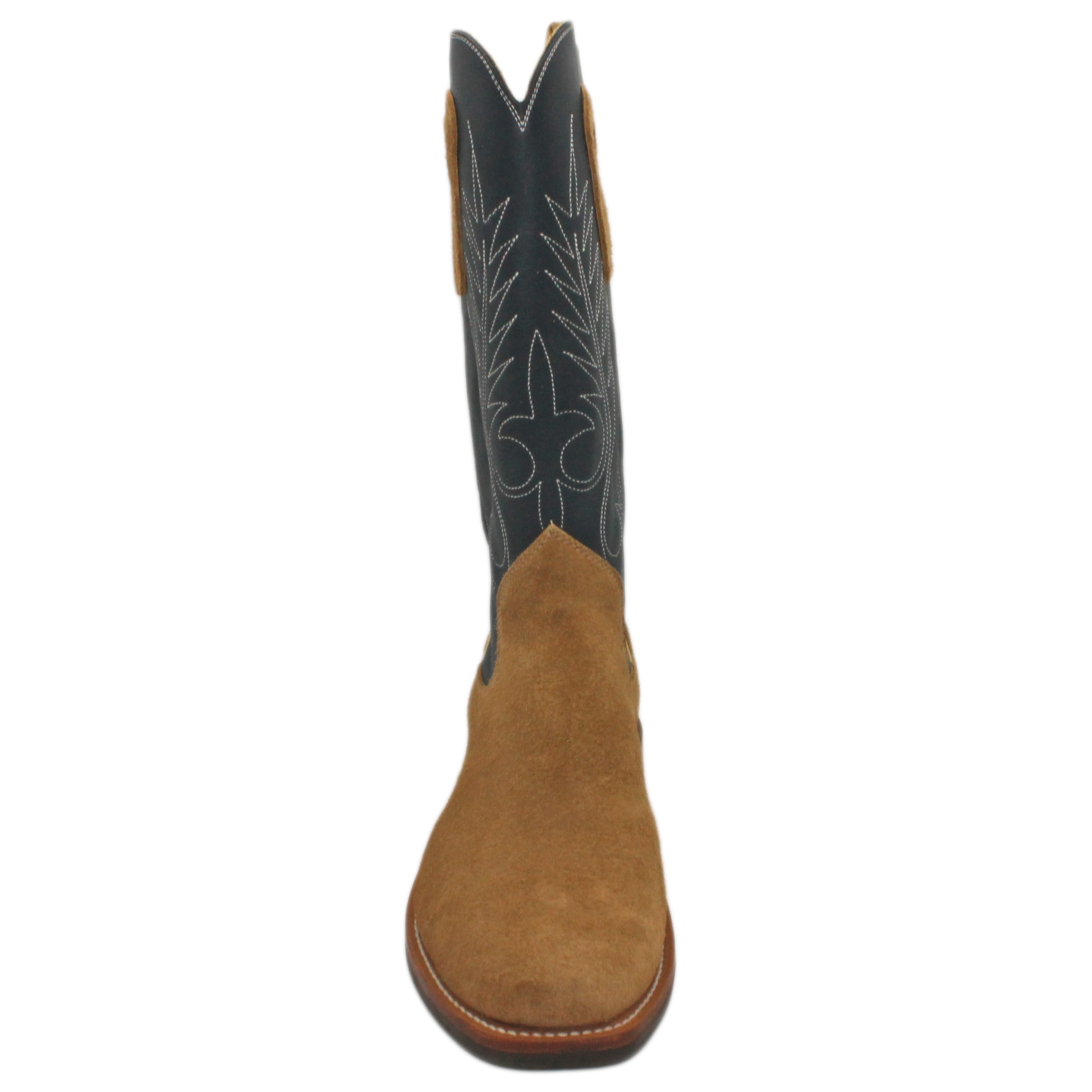 14" Blue Upper w/ Beck Classic Stitching
Buckskin Steer Rough Out Vamp
Regular Forties Square Toe
Slightly Tapered Heel