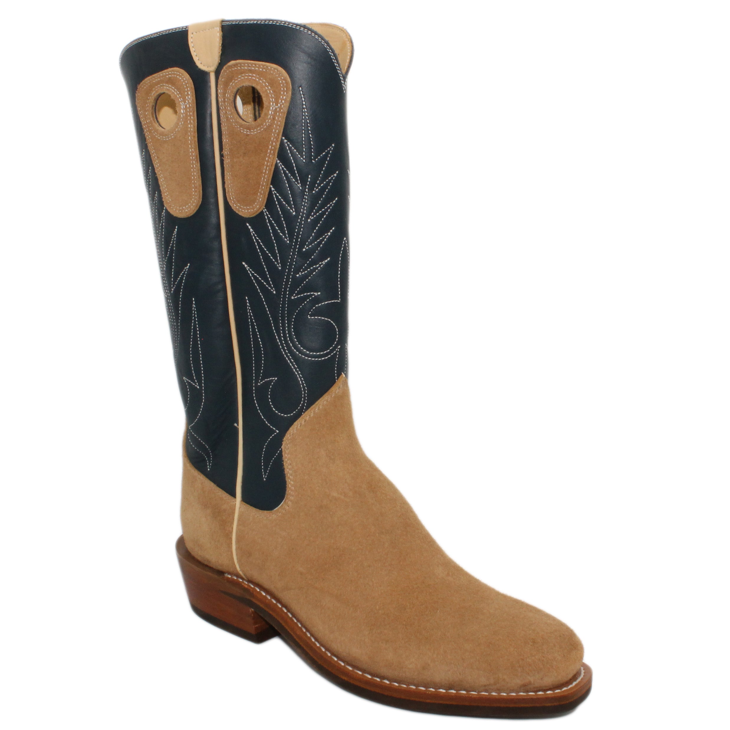 14" Blue Upper w/ Beck Classic Stitching
Buckskin Steer Rough Out Vamp
Regular French Square Toe
Slightly Tapered Heel