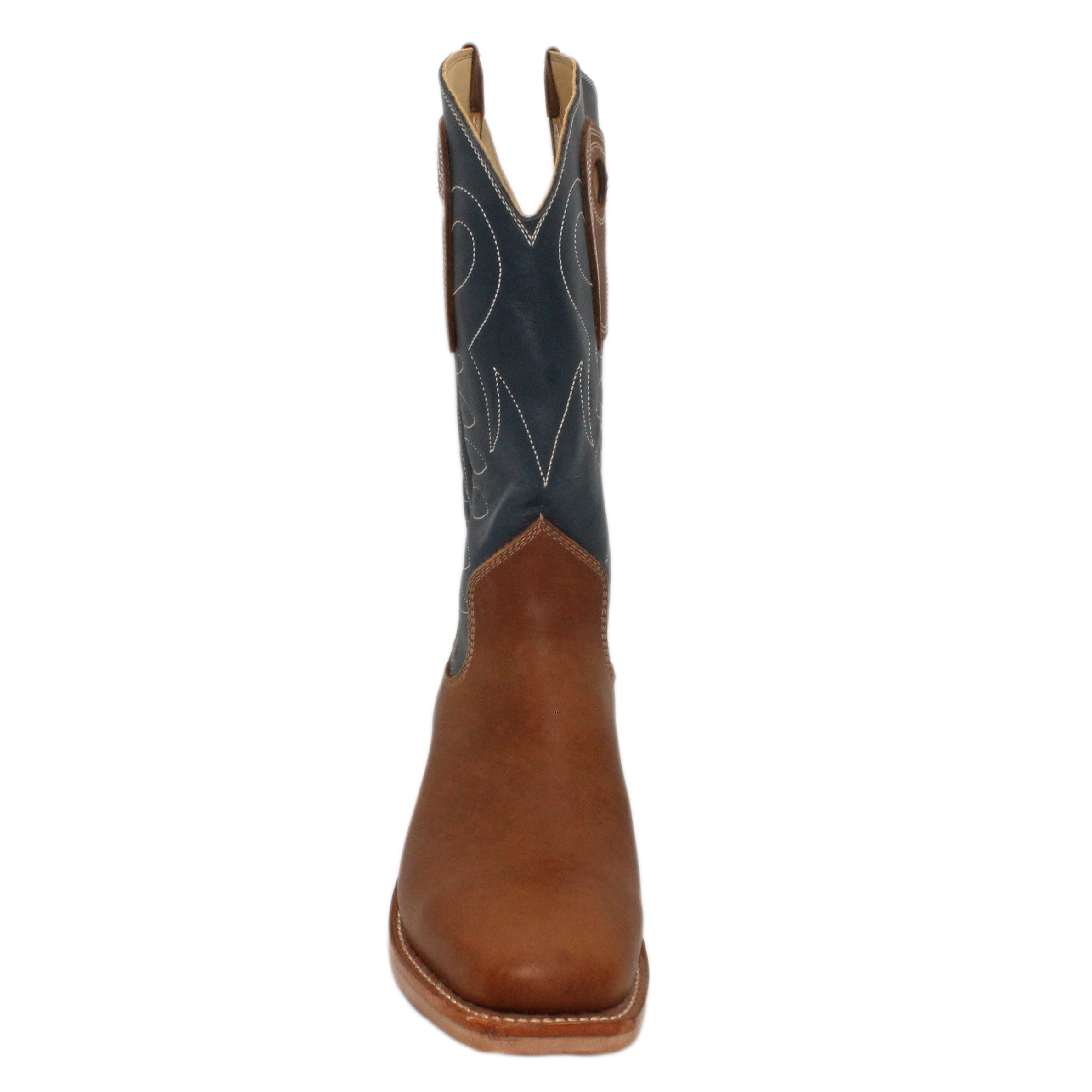 12" Blue Upper w/ Loops Stitching
Saddle Timberjack Steer Vamp
Wide French Square Toe
Slightly Tapered Heel