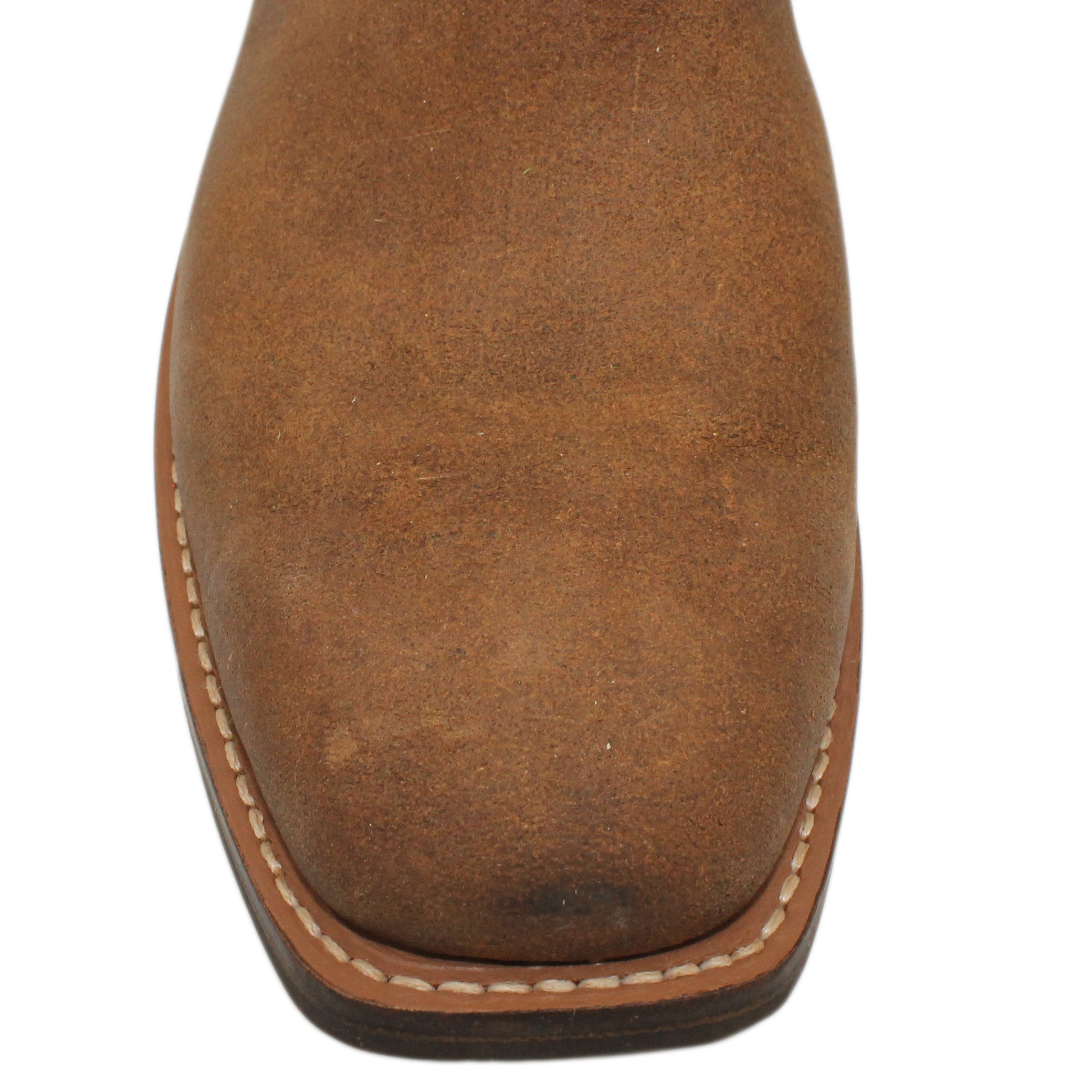 12" Blue upper w/ Loops Stitching
Waxed Rough Out Steer Vamp
Wide French Square Toe
Block Heel