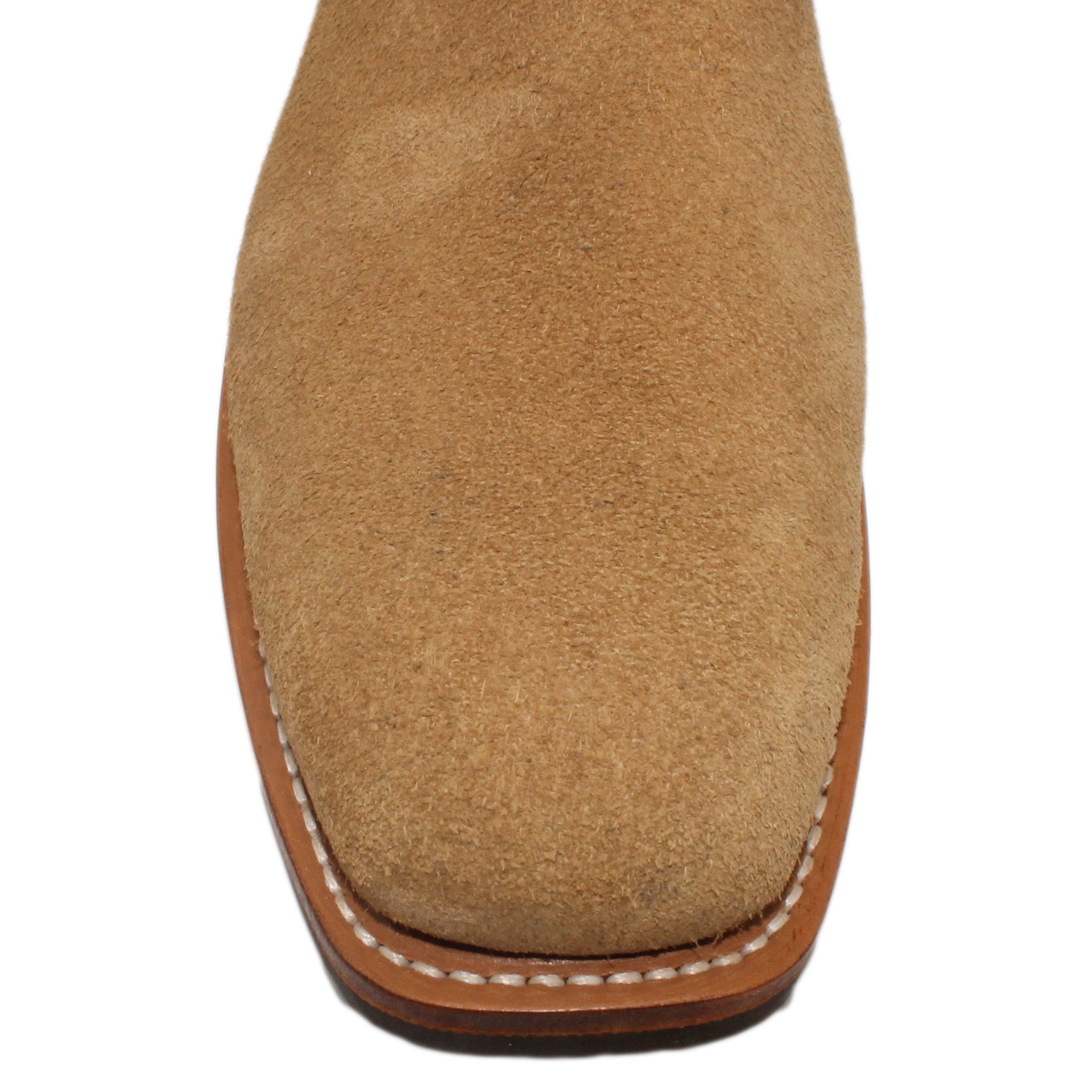 14" Brown Upper w/ Beck Classic Stitching
Buckskin Rough Out Steer Vamp
Wide French Square Toe
Slightly Tapered Heel