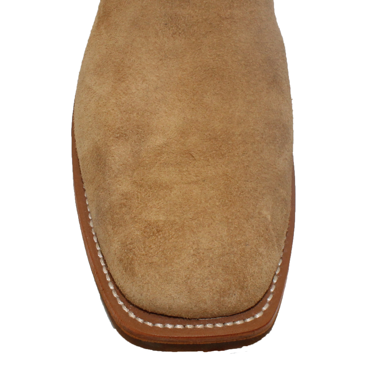 12" Brown Upper w/ Loops Stitching
Buckskin Rough Out Steer Vamp
Wide French Square Toe
Slightly Tapered Heel