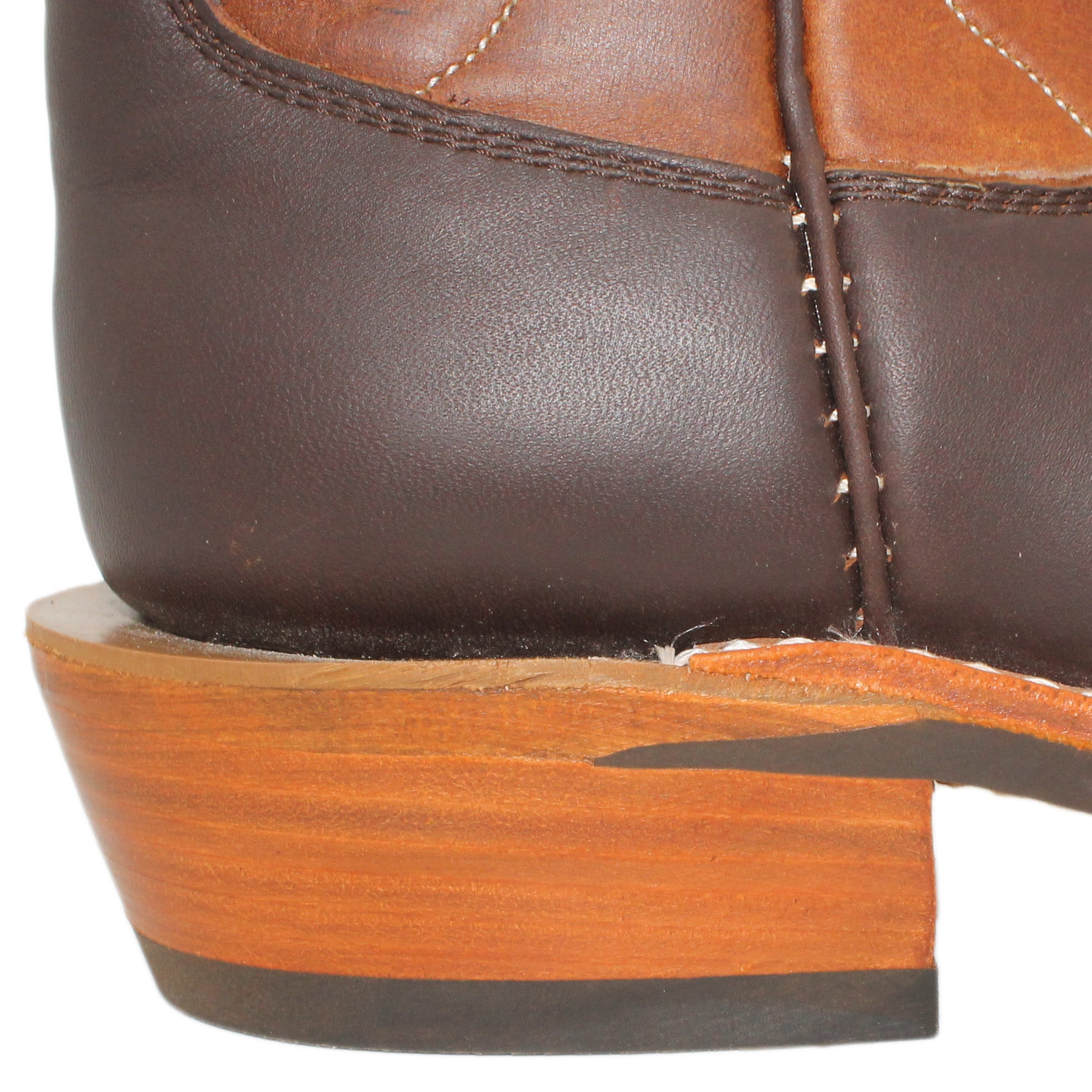 12" Brown Upper w/ Loops Stitching
Brown Timberjack Steer Vamp
Regular French Square Toe
Slightly Tapered Heel