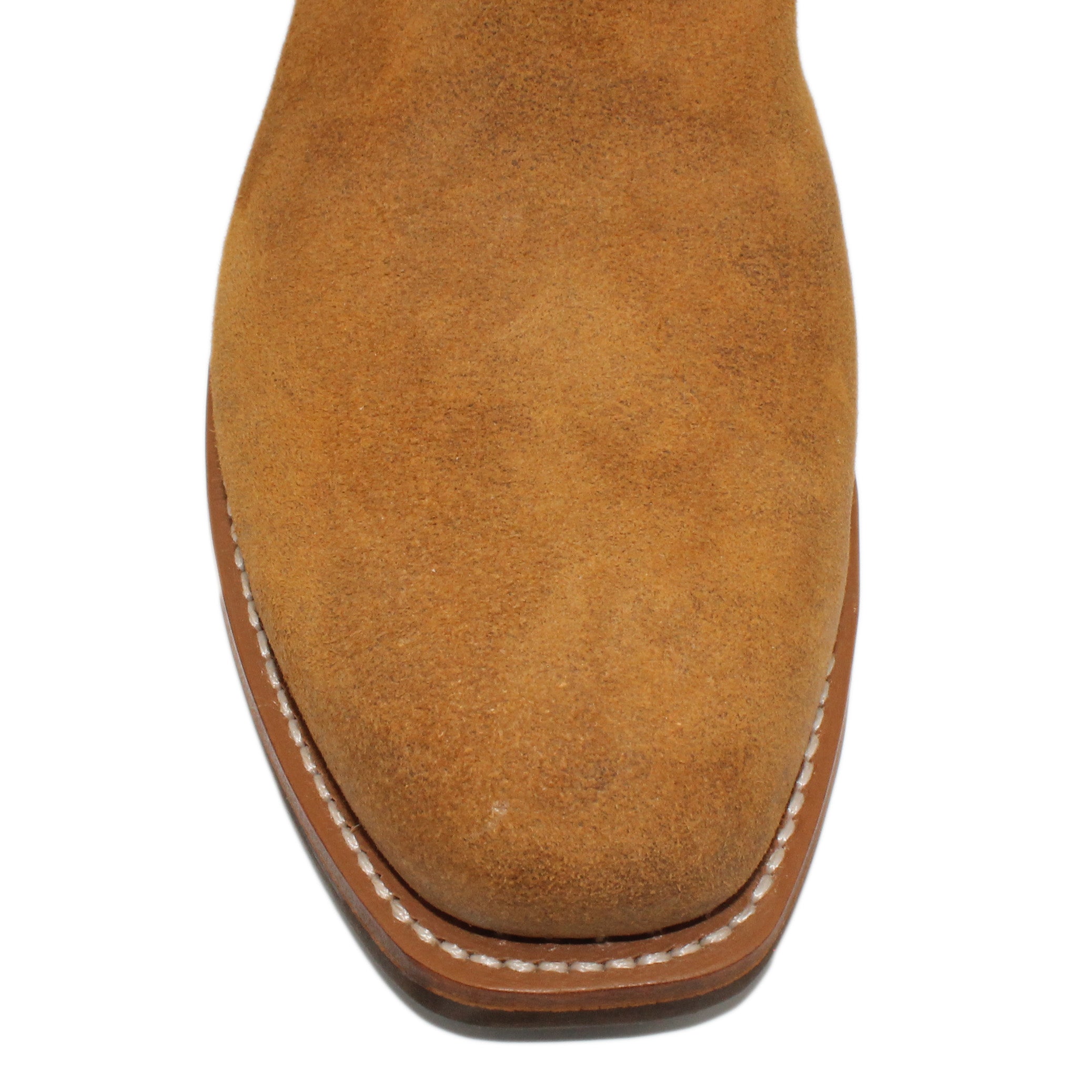 12" Brown upper w/ Loops Stitching
Tibetan Yak Rough Out Vamp
Regular French Square Toe
Slightly Tapered Heel