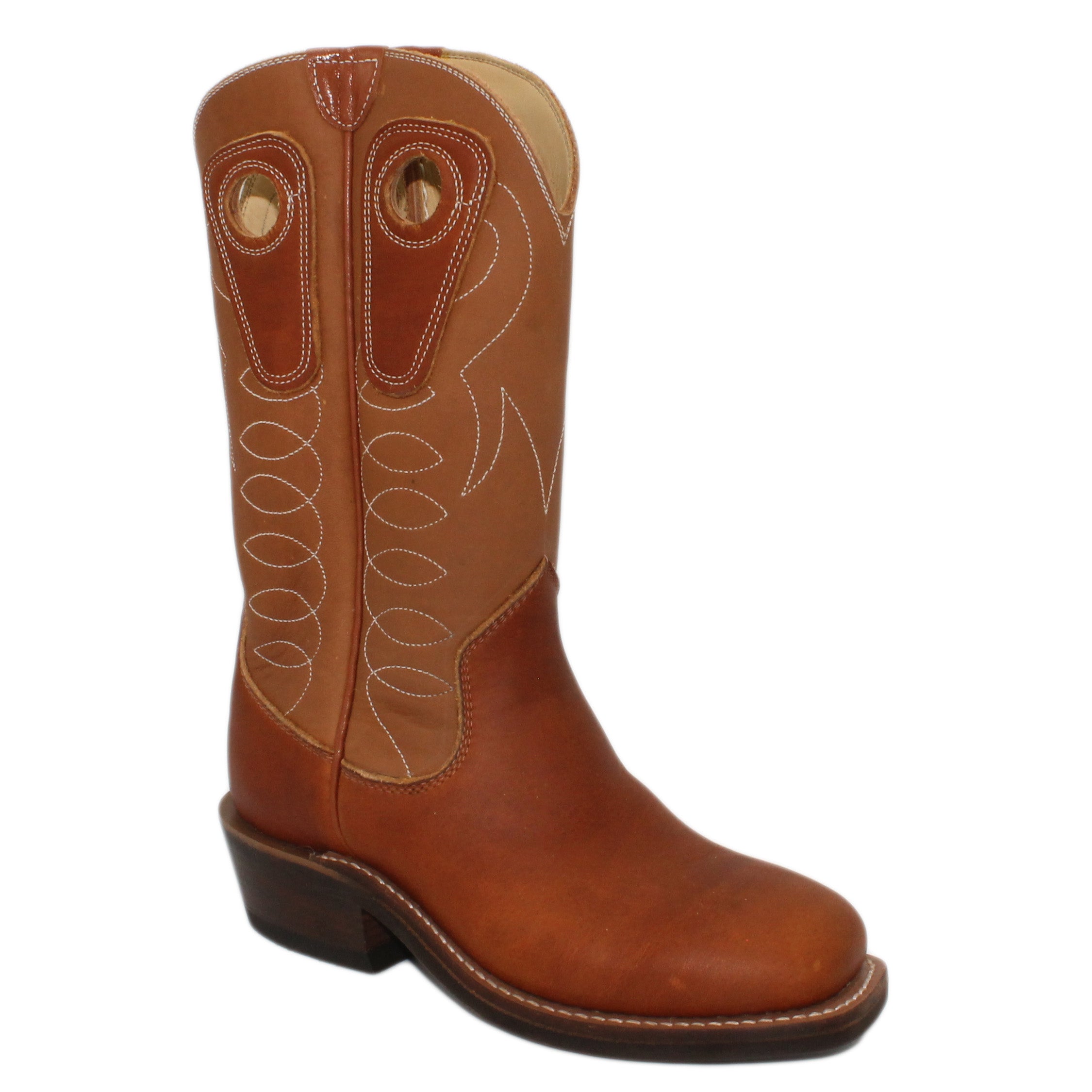 12" Brown Upper w/ Loops Stitching
Tobacco Steer Vamp
Wide French Square Toe
Slightly Tapered Heel