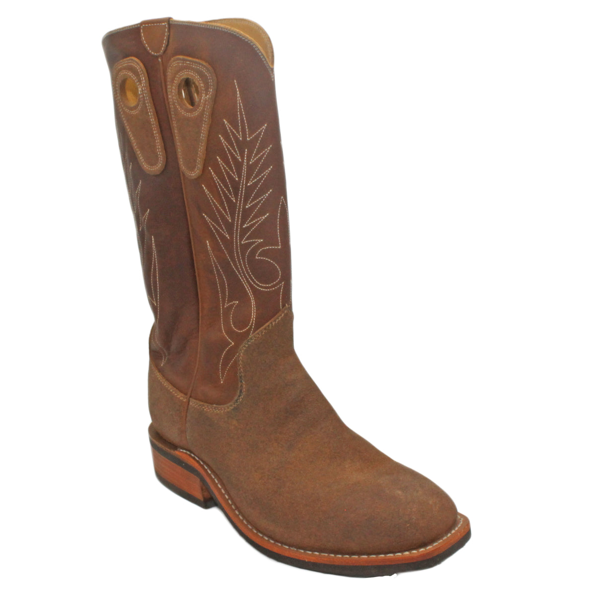 14" Brown Upper w/ Beck Classic Stitching
Waxed Steer Vamp
Wide French Square Toe
Block Heel