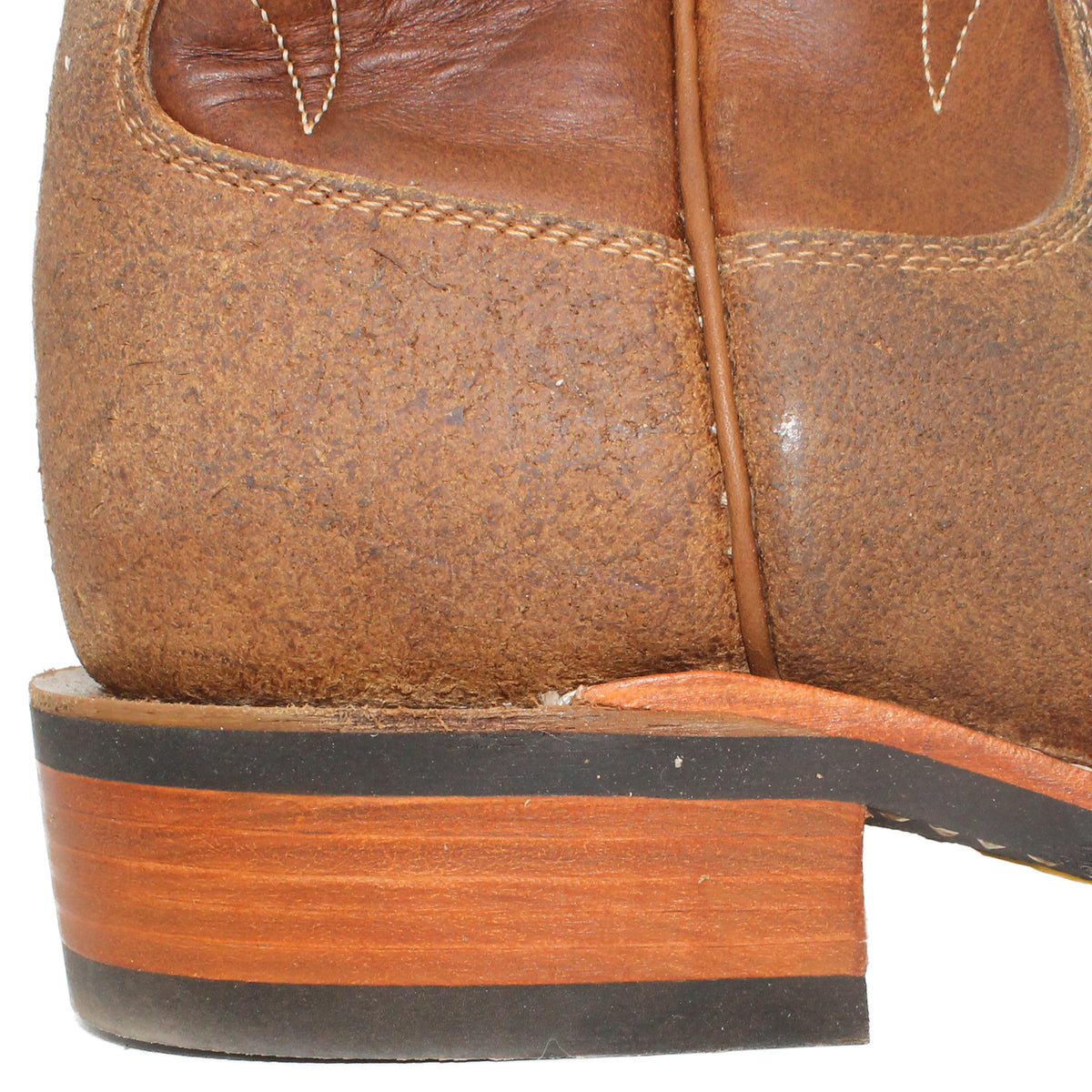14" Brown Upper w/ Beck Classic Stitching
Waxed Steer Vamp
Wide French Square Toe
Block Heel