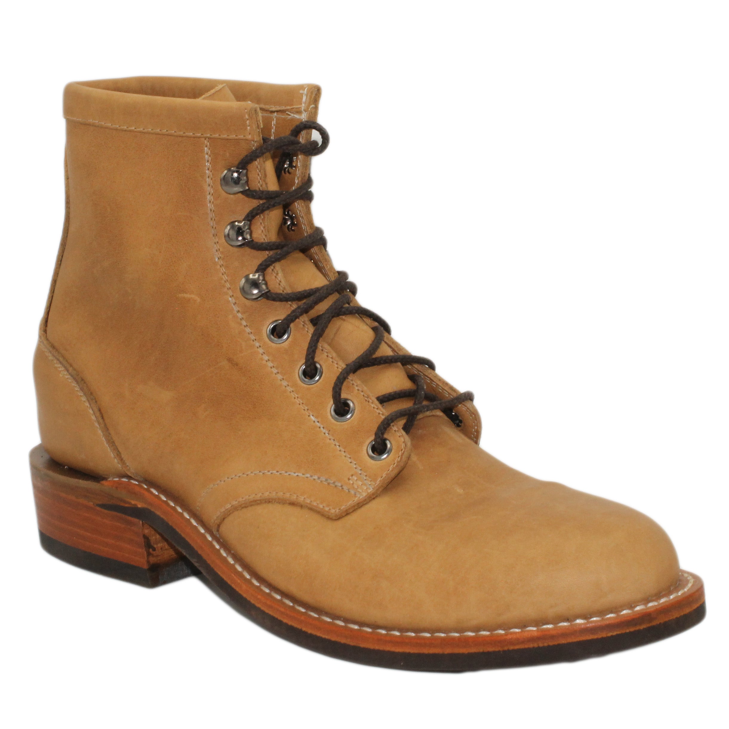 6" Lace-Up
Buckskin Steer
Round Toe
Block Heel
