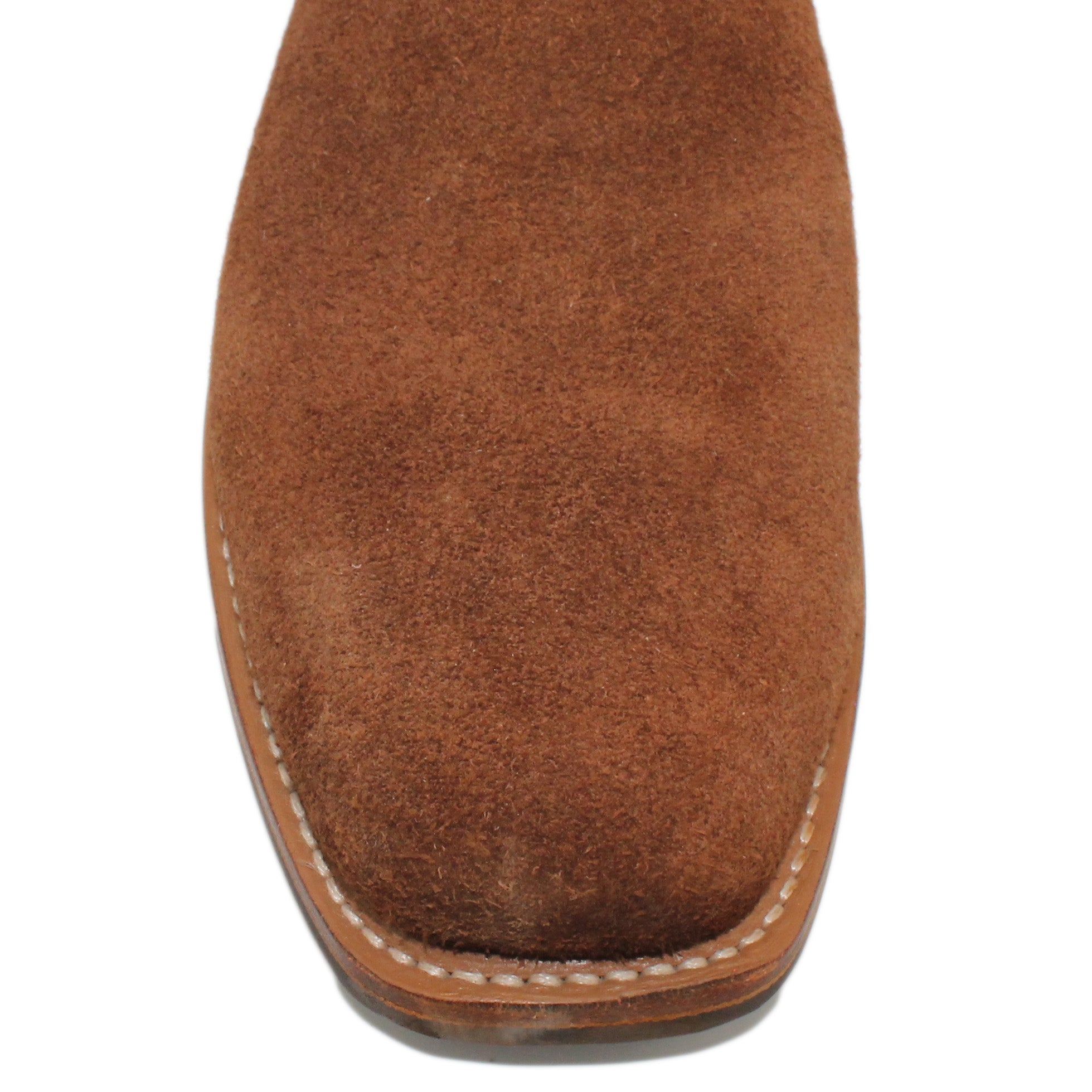 Forest uppers w/ Loops stitching
Brown Timberjack Rough Out Steer Vamp
Wide French Square Toe
Block Heel