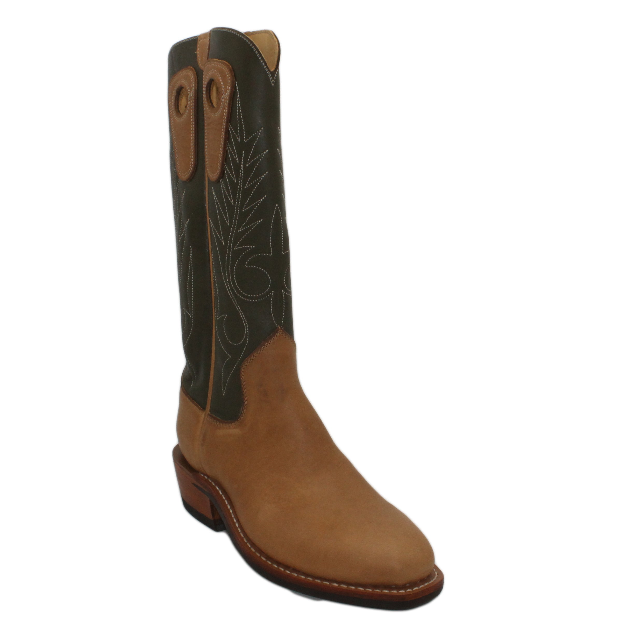 14" Forest Upper w/ Beck Classic Stitching
Buckskin Steer Vamp
Regular French Square Toe
Slightly Tapered Heel