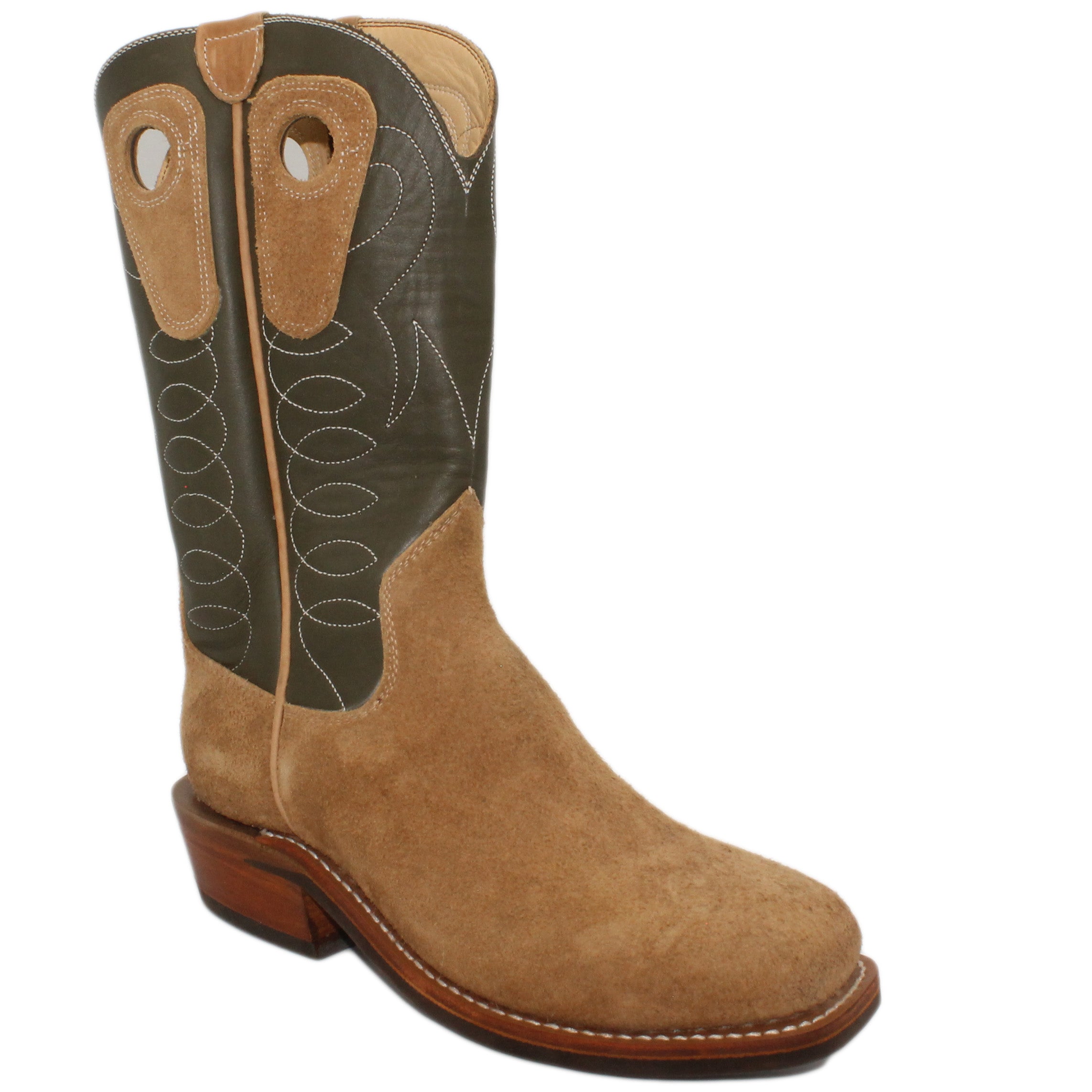 12" Forest Upper w/ Loops Stitching
Buckskin Steer Rough Out Vamp
Wide French Square Toe
Slightly Tapered Heel