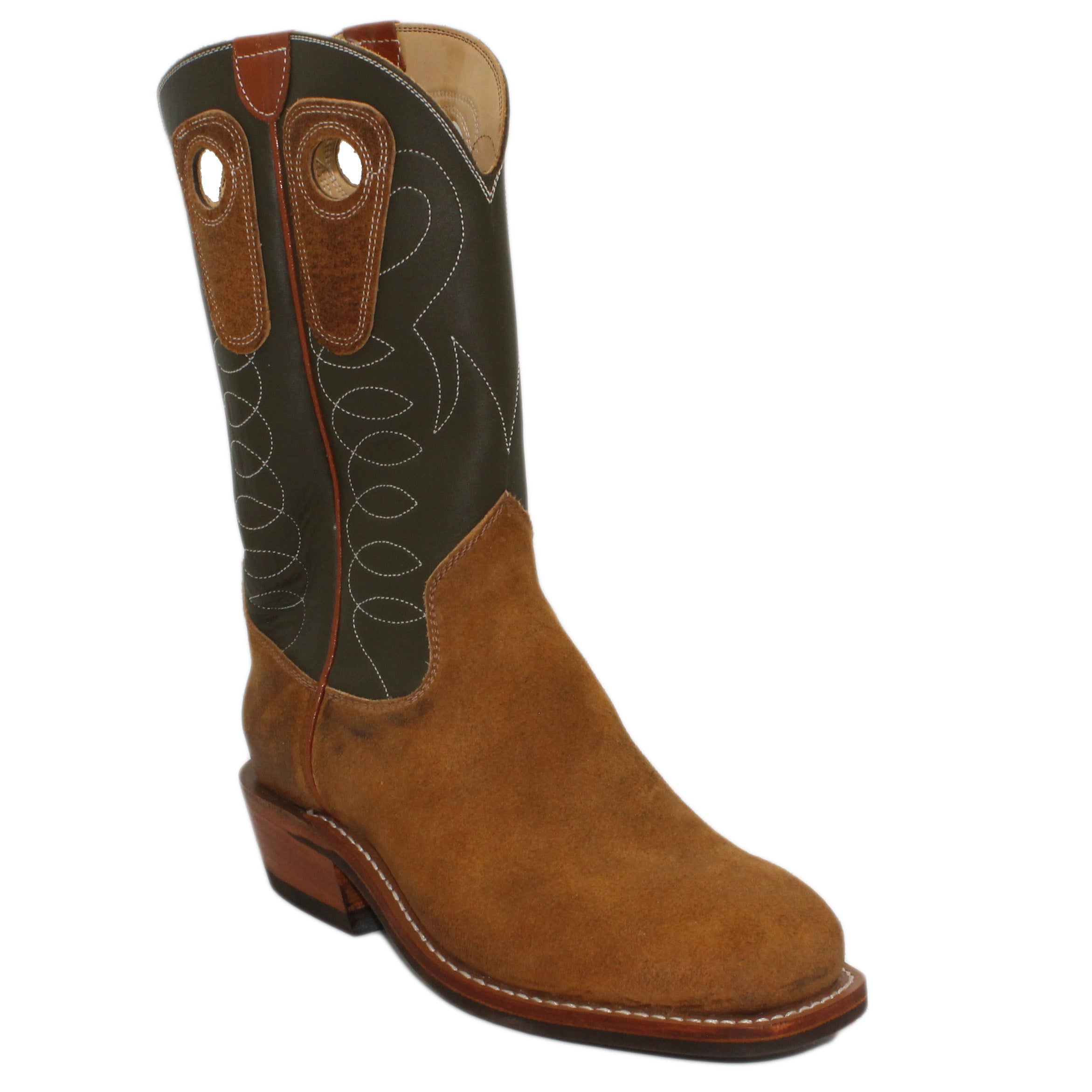 12" Forest upper w/ Loops Stitching
Tibetan Yak Rough Out Vamp
Wide French Square Toe
Slightly Tapered Heel