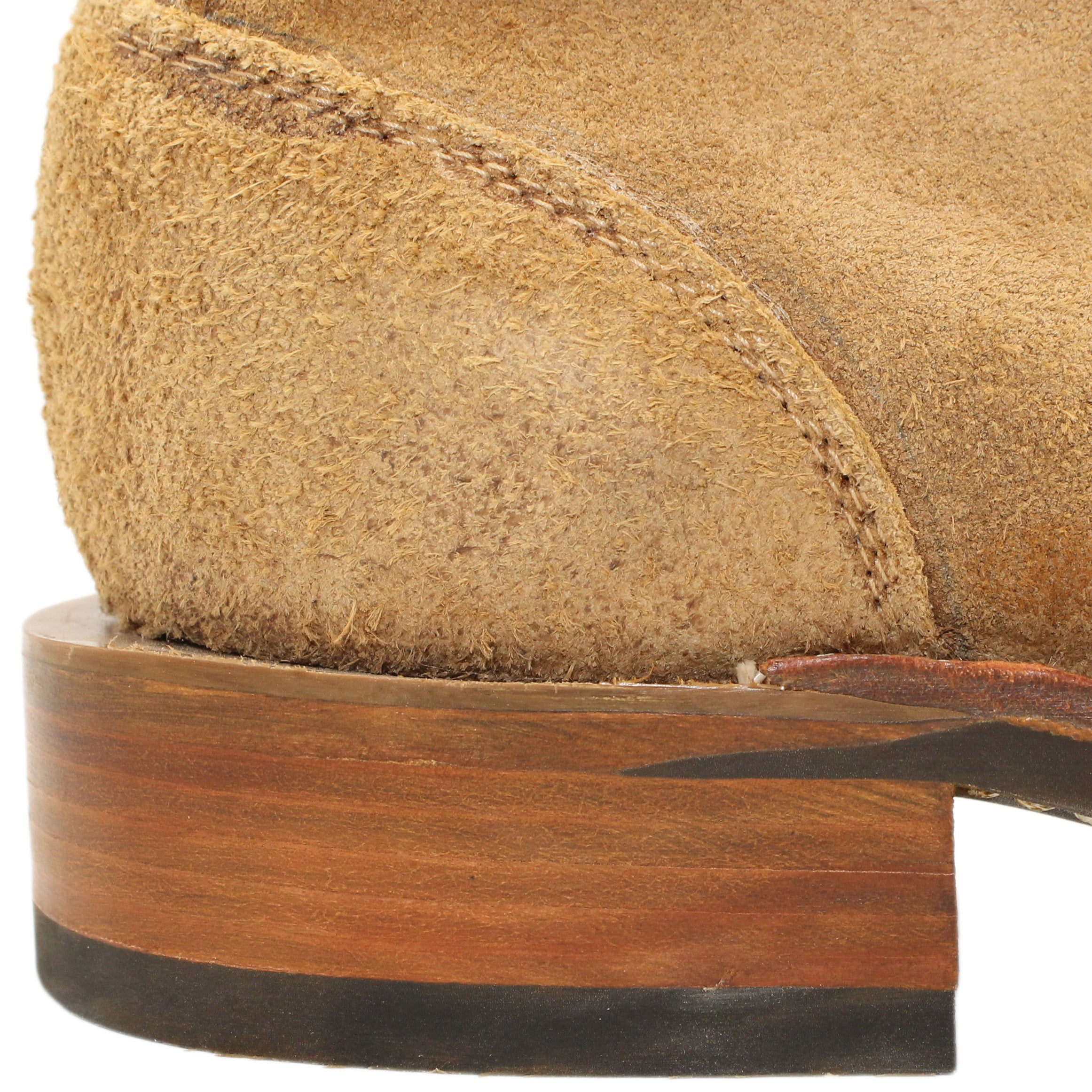 6" Lace-Up
Buckskin Rough Out Steer
Wide French Square Toe
Block Heel