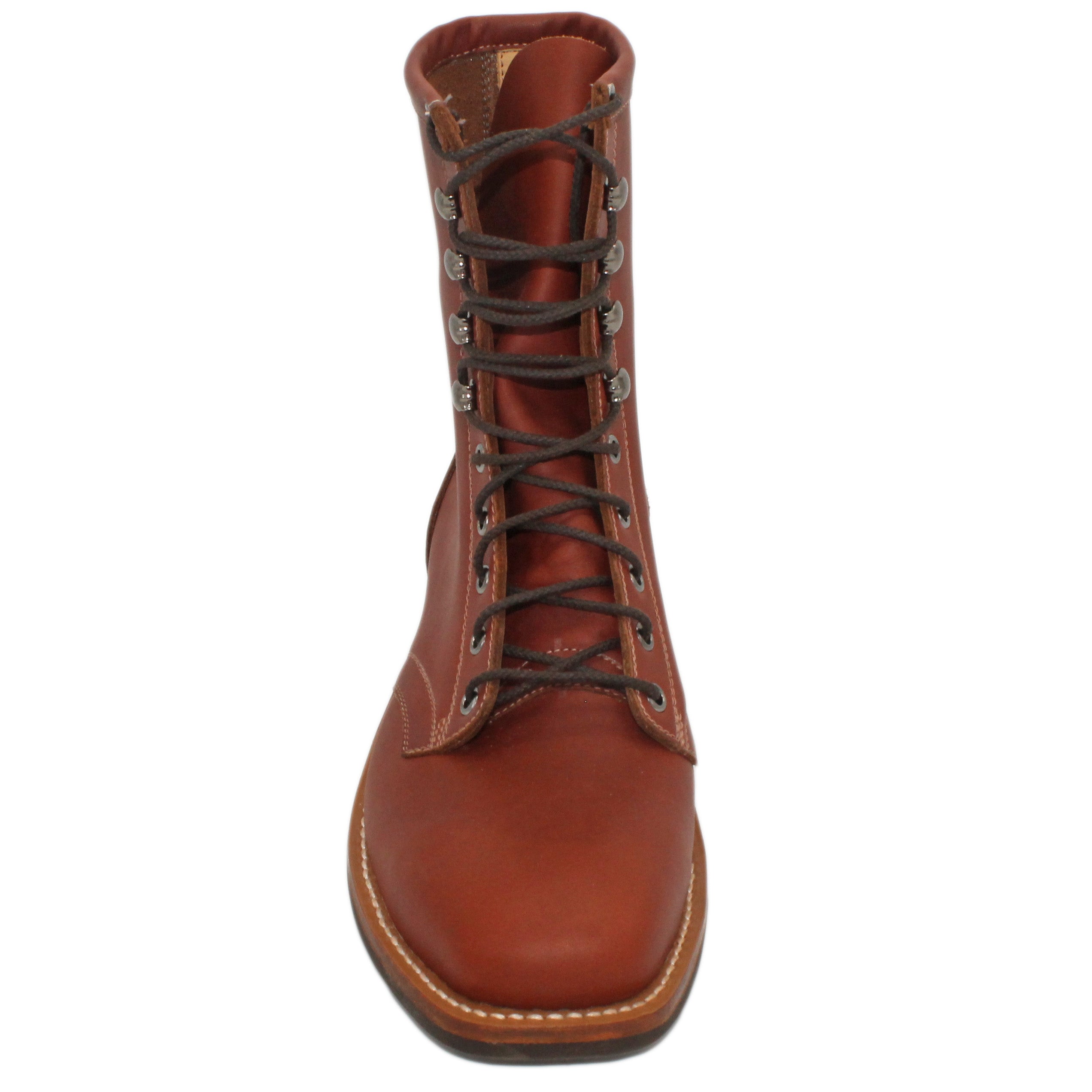 8" Lace-Up
Tan Timberjack Steer
Wide French Square Toe
Block Heel