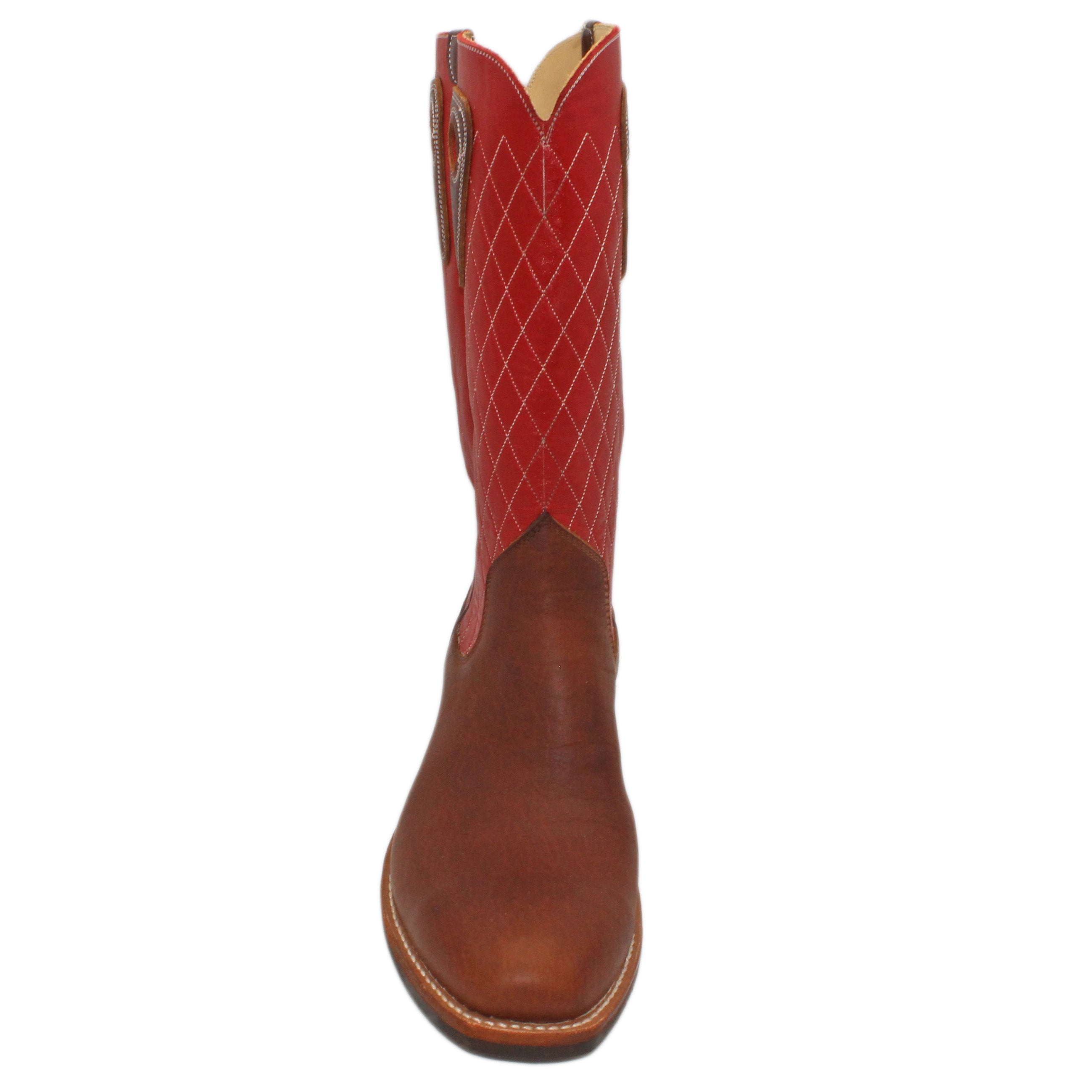 14" Red upper w/ Diamond Stitching
Bison Vamp
Regular French Square Toe
Slightly Tapered Heel