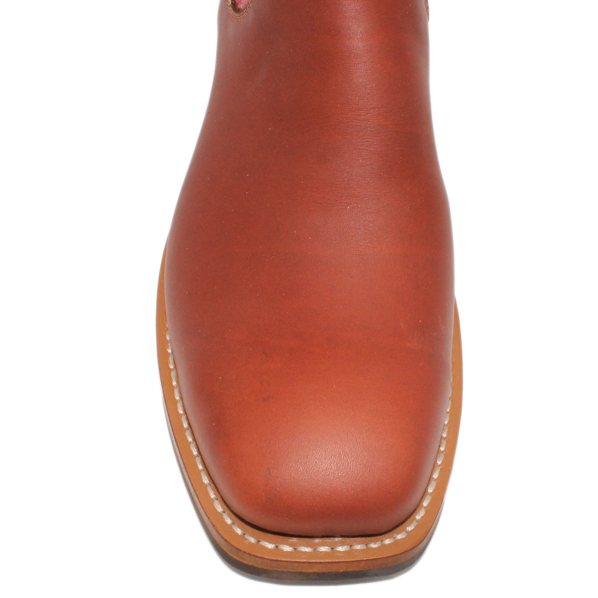 14" Red Upper w/ Diamond Stitching
Tan Timberjack Steer Vamp
Wide French Square Toe
Slightly Tapered Heel