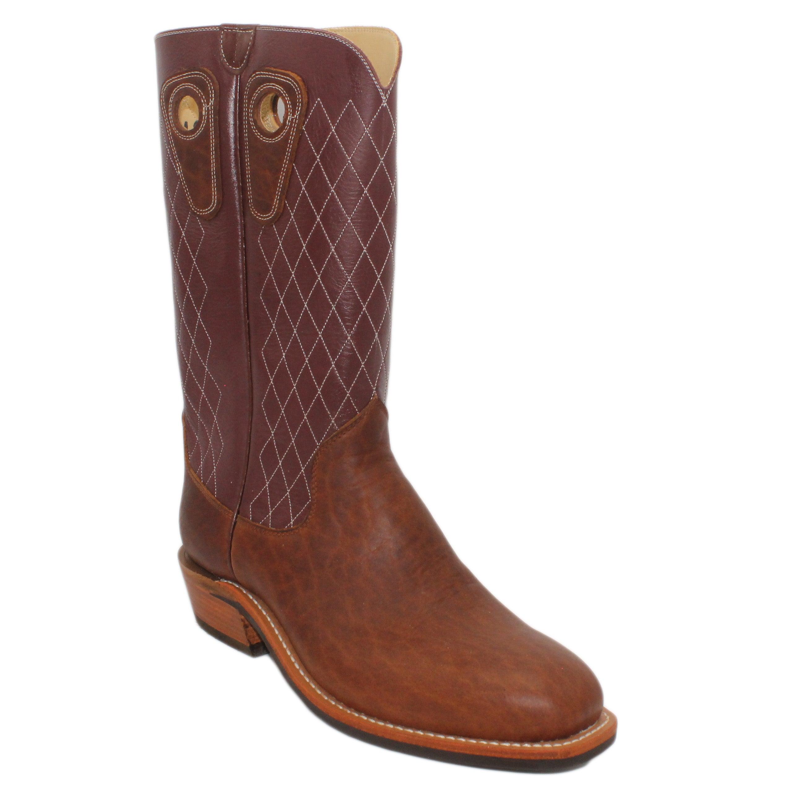 14" Wine upper w/ Diamond Stitching
Bison Vamp
Regular French Square Toe
Slightly Tapered Heel