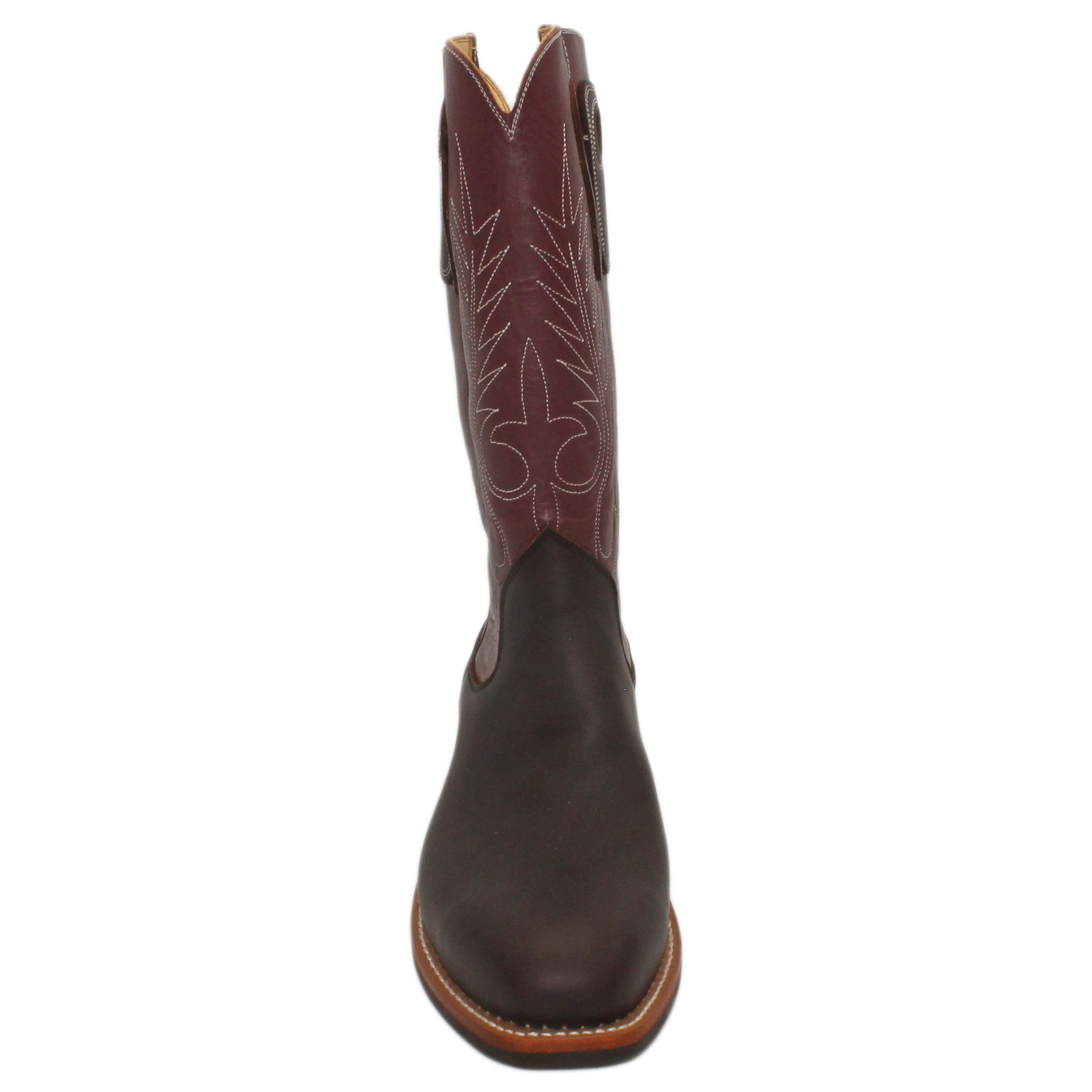 14" Wine Upper w/ Beck Classic Stitching
Brown Timberjack Steer Vamp
Regular French Square Toe
Slightly Tapered Heel