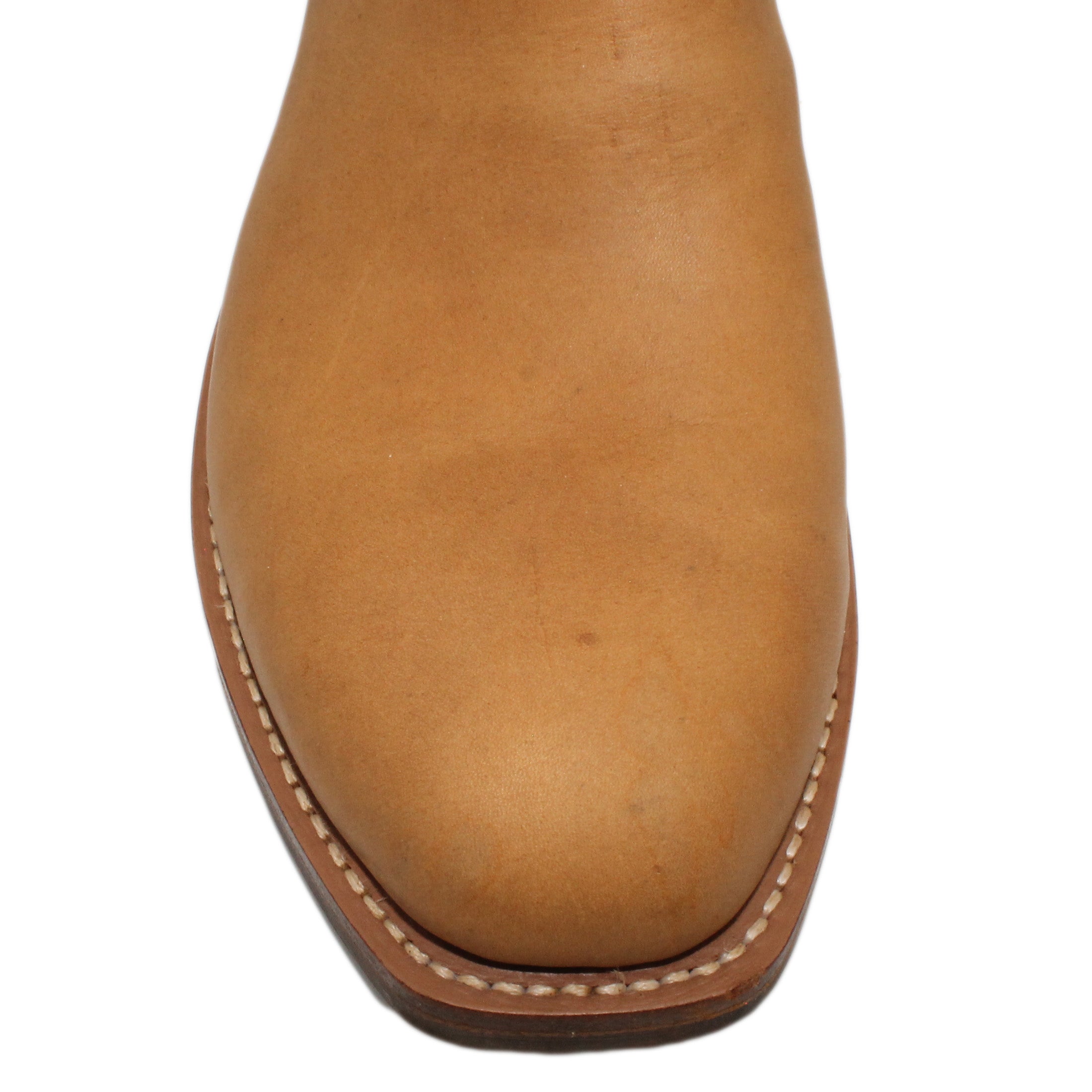 14" Wine Upper w/ Beck Classic Stitching
Buckskin Steer Vamp
Regular French Square Toe
Slightly Tapered Heel