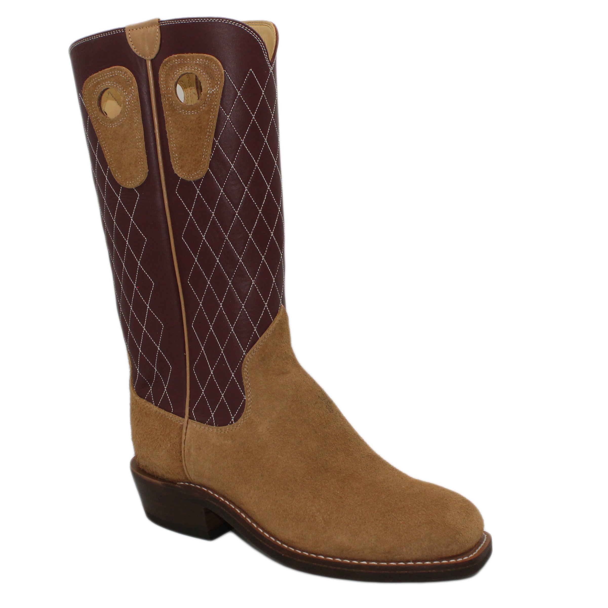 14" Wine Upper w/ Diamond Stitching
Buckskin Rough Out Steer Vamp
Wide French Square Toe
Slightly Tapered Heel