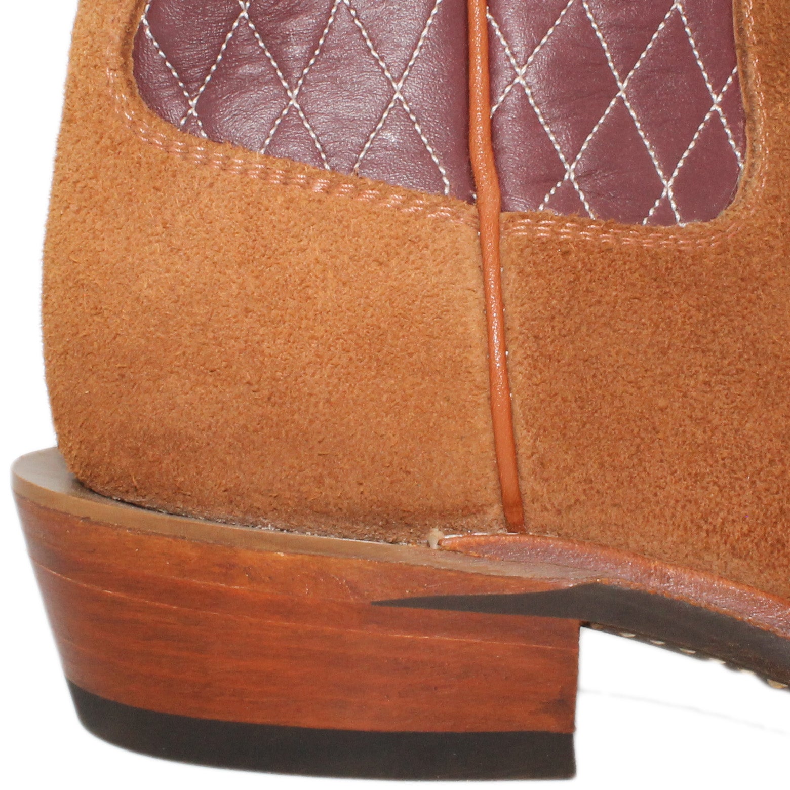 14" Wine upper w/ Diamond Stitching
Tan Timberjack Rough Out Steer Vamp
Round Toe
Slightly Tapered Heel