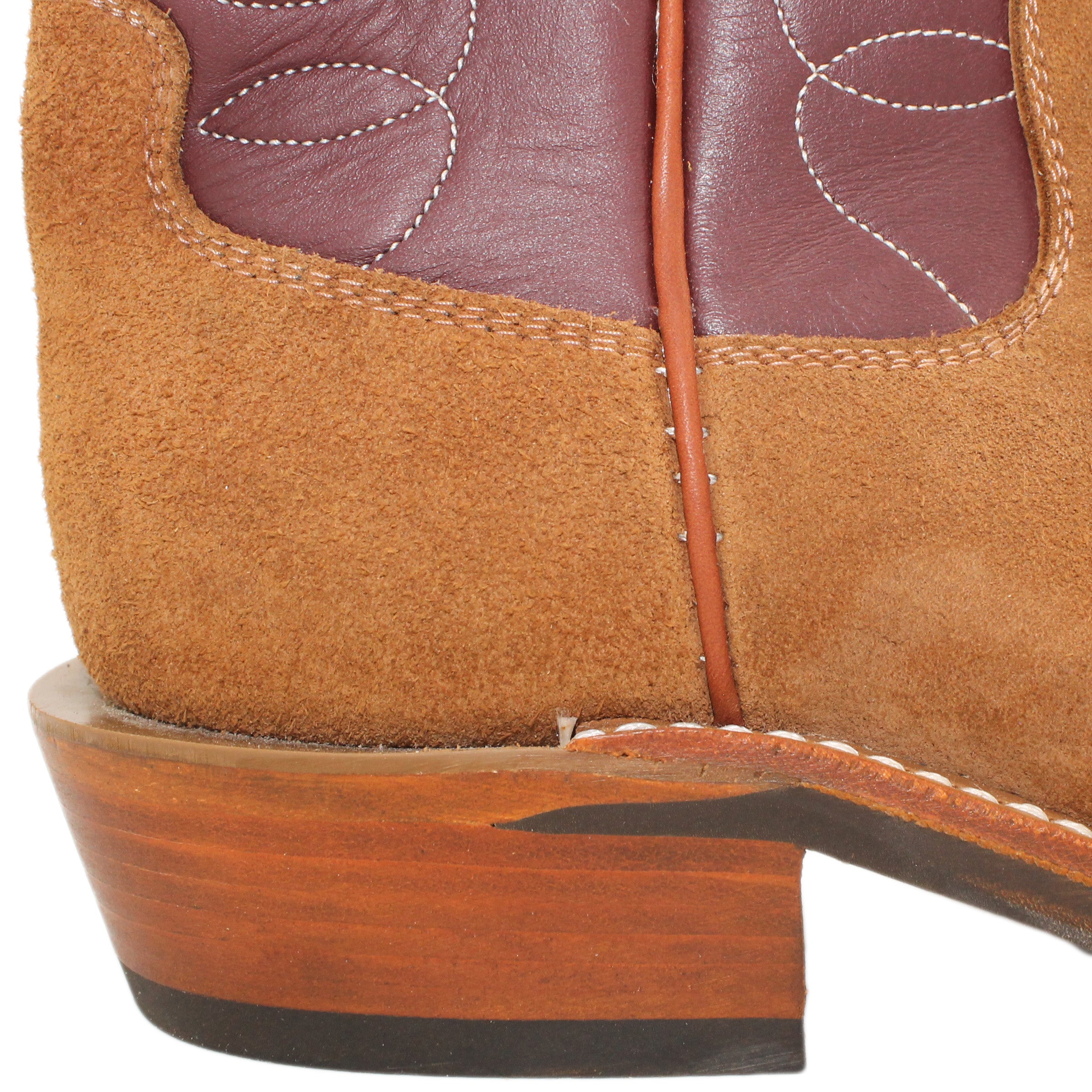 12" Wine Upper w/ Loops Stitching
Tan Timberjack Rough Out Steer Vamp
Wide French Square Toe
Slightly Tapered Heel