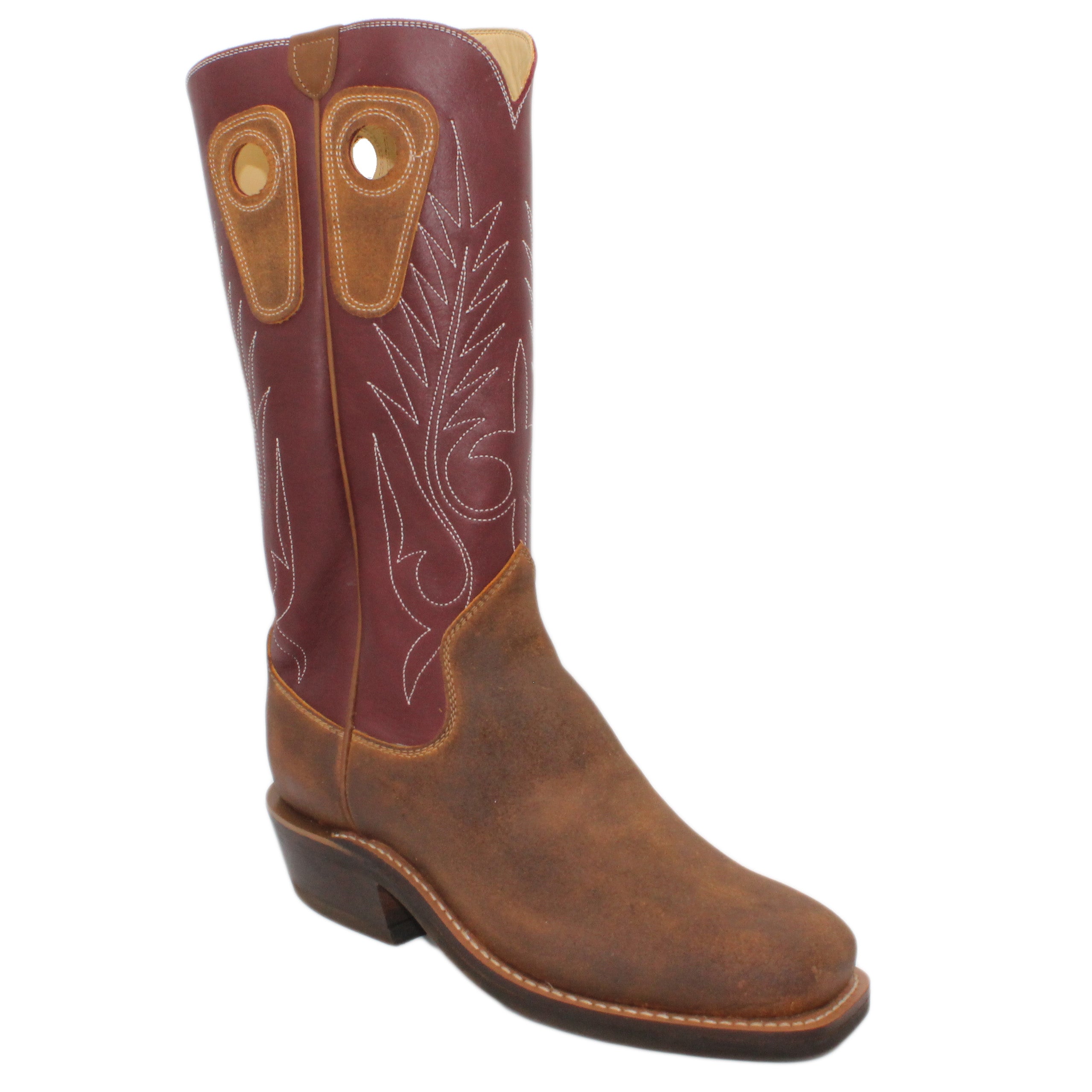 14" Wine Upper w/ Beck Classic Stitching
Waxed Steer Vamp
Wide French Square Toe
Slightly Tapered Heel