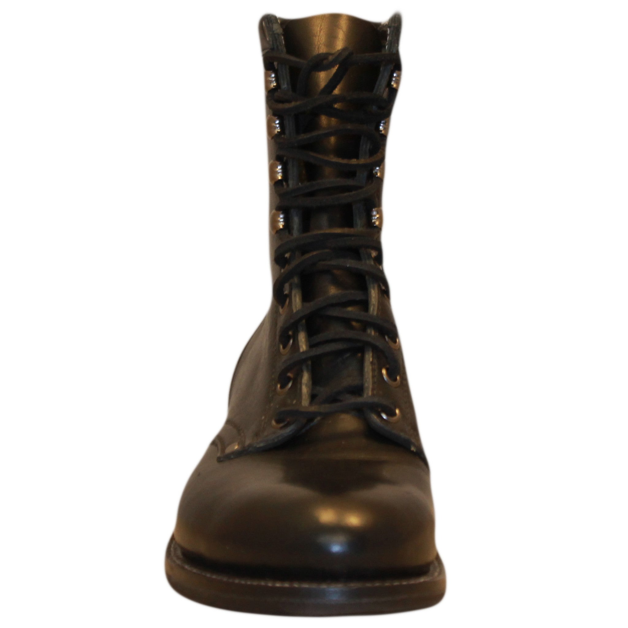 8" Lace-Up
Black Steer
Round toe
Block Heel