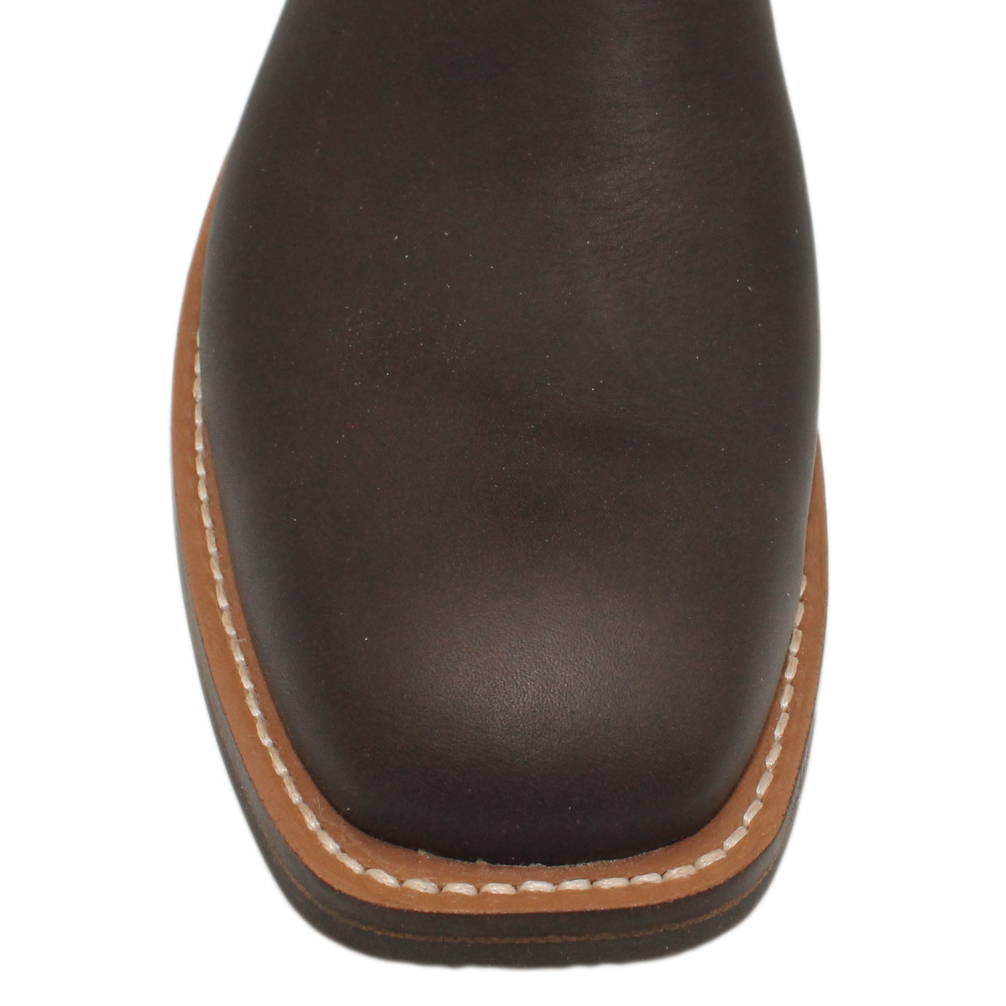 12" Blue Upper w/ Loops Stitching
Brown Timberjack Steer Vamp
Wide French Square Toe
Slightly Tapered Heel