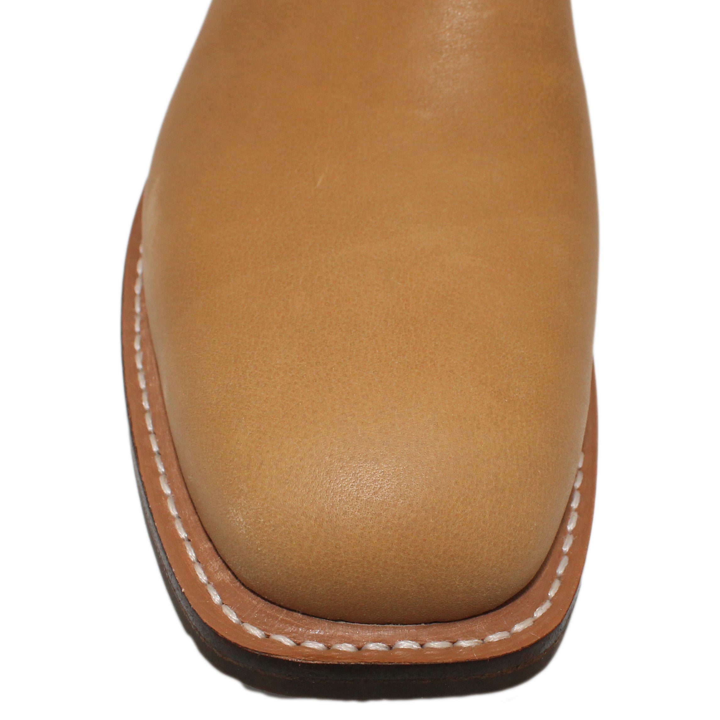 14" Blue Upper w/ Beck Classic Stitching
Buckskin Steer Vamp
Wide French Square Toe
Slightly Tapered Heel