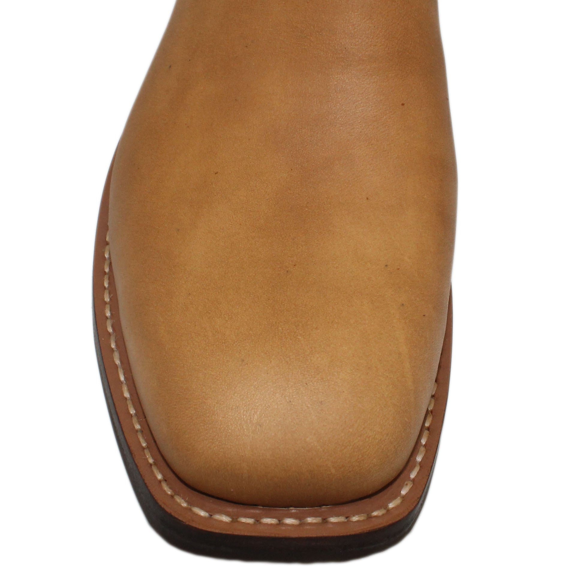 14" Blue upper w/ Diamond Stitching
Buckskin Steer Vamp
Wide French Square Toe
Slightly Tapered Heel