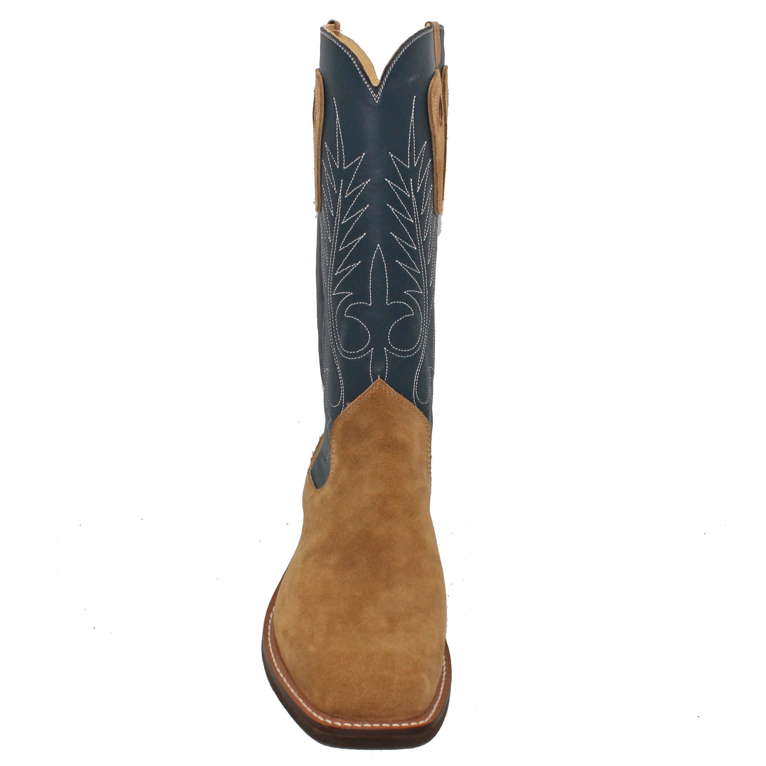 14" Blue Upper w/ Beck Classic Stitching
Buckskin Steer Rough Out Vamp
Wide French Square Toe
Slightly Tapered Heel