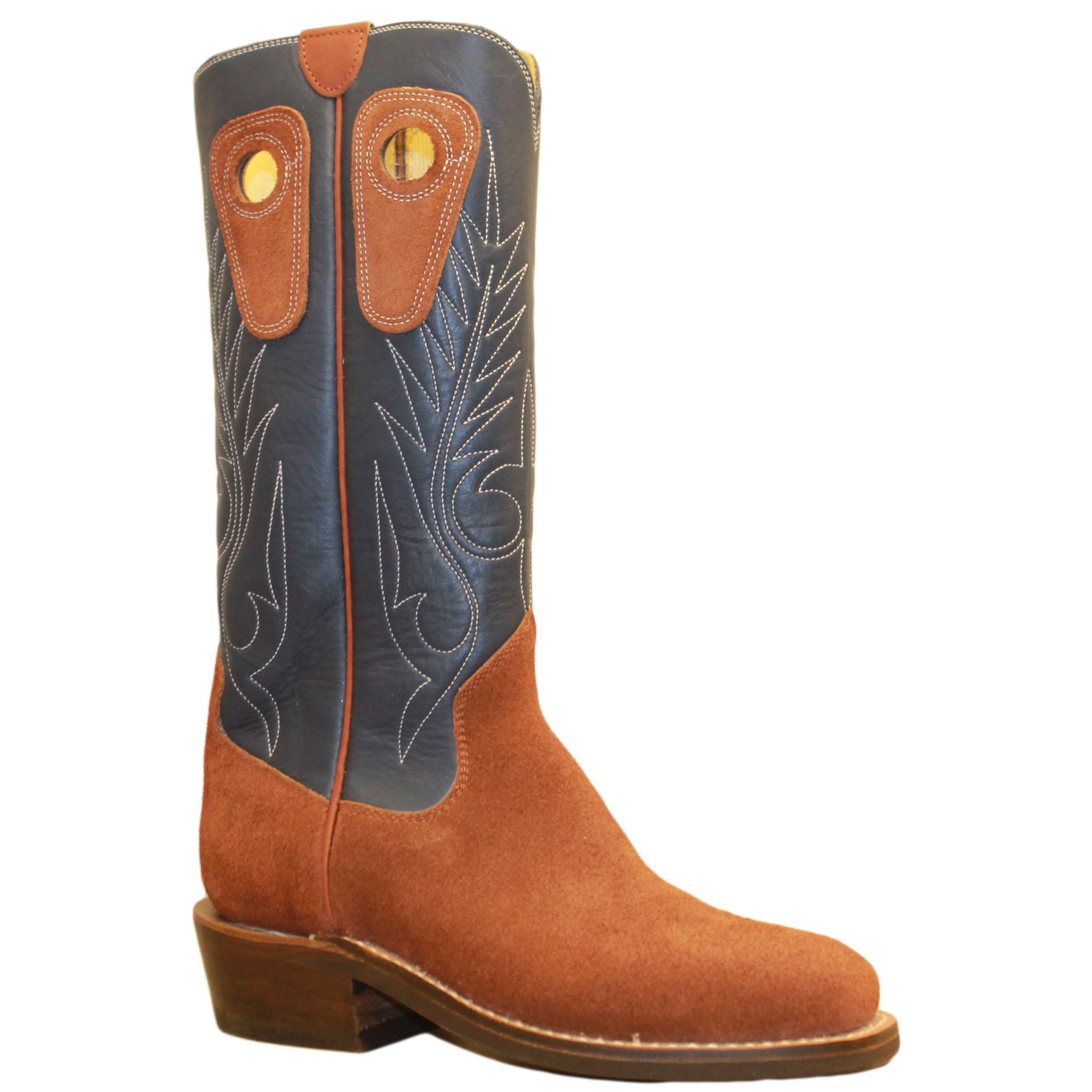 14" Blue Upper w/ Beck Classic Stitching
Tan Timberjack Rough Out Steer Vamp
Wide French Square Toe
Slightly Tapered Heel