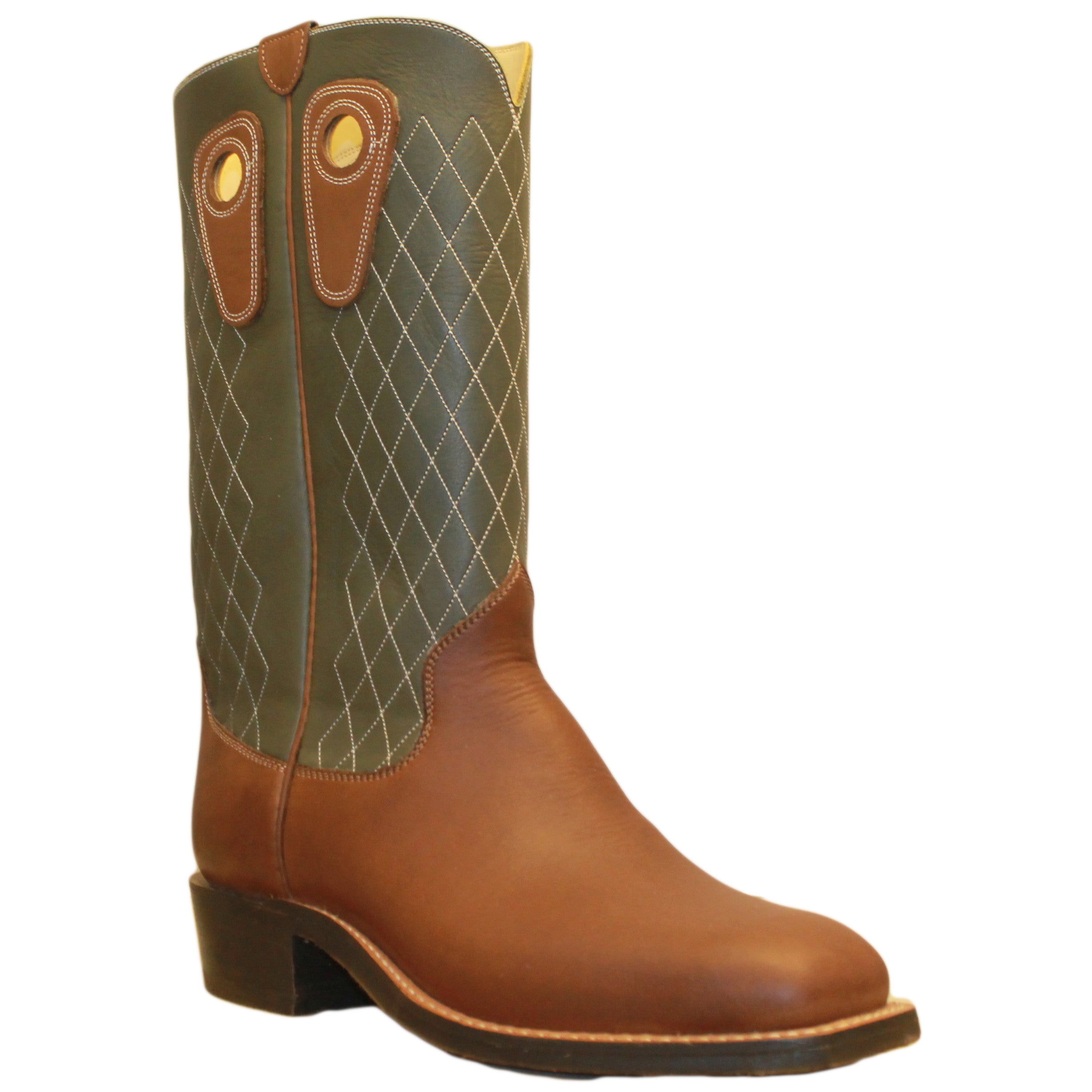 14" Forest Upper w/ Diamond Stitching
Saddle Timberjack Steer Vamp
Wide French Square Toe
Slightly Tapered Heel