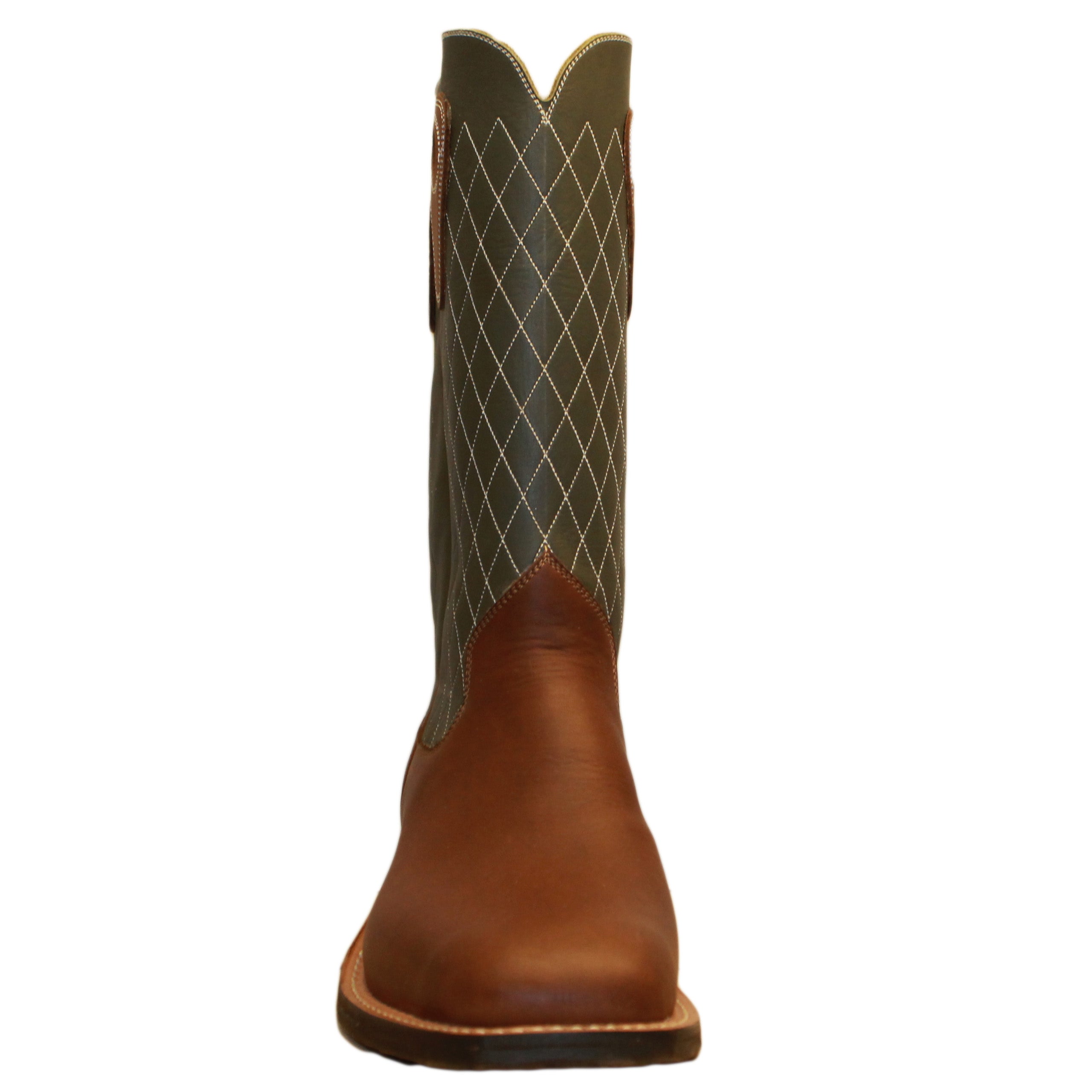 14" Forest Upper w/ Diamond Stitching
Saddle Timberjack Steer Vamp
Wide French Square Toe
Slightly Tapered Heel