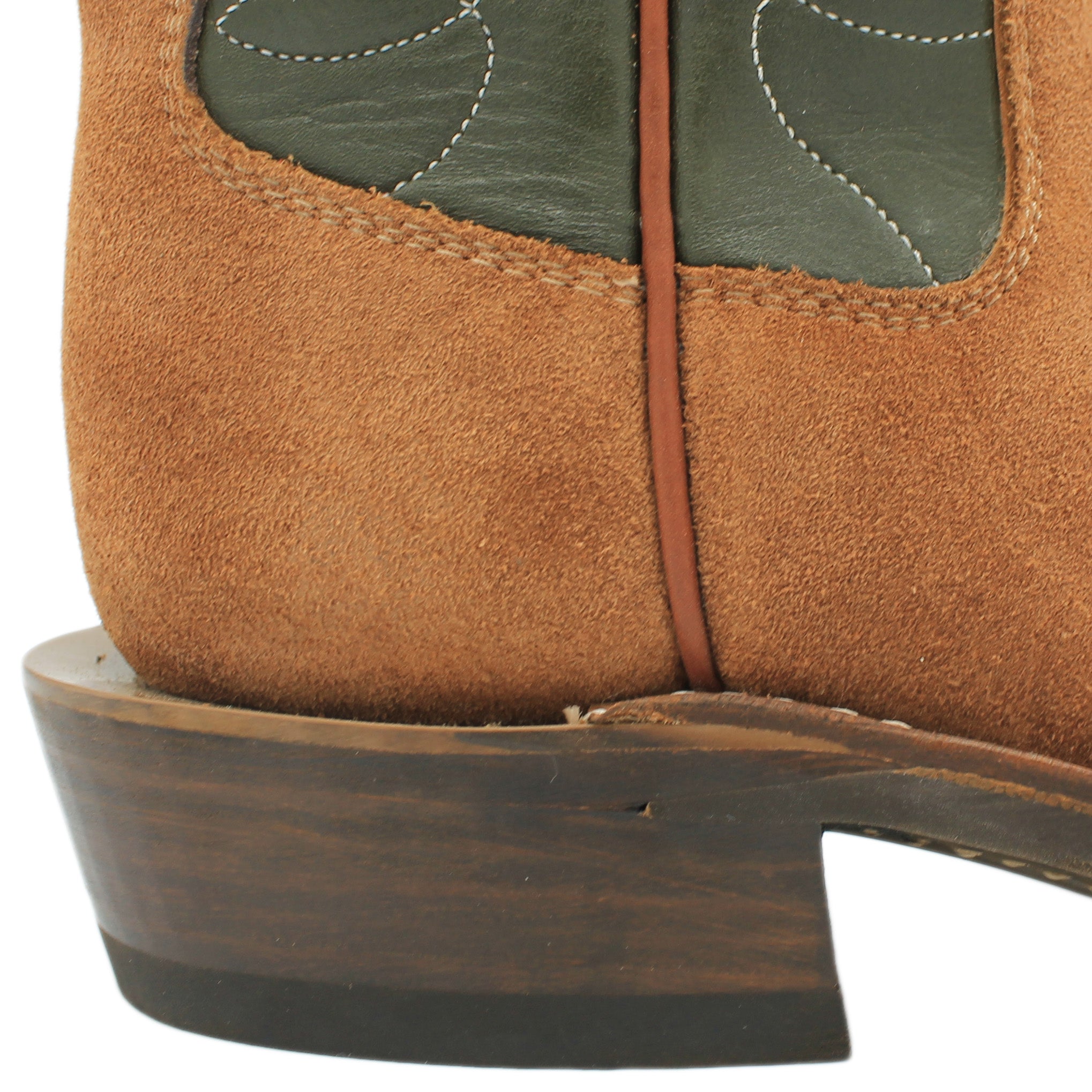 12" Forest Upper w/ Loops Stitching
Tan Timberjack Rough Out Steer Vamp
Wide French Square Toe
Slightly Tapered Heel