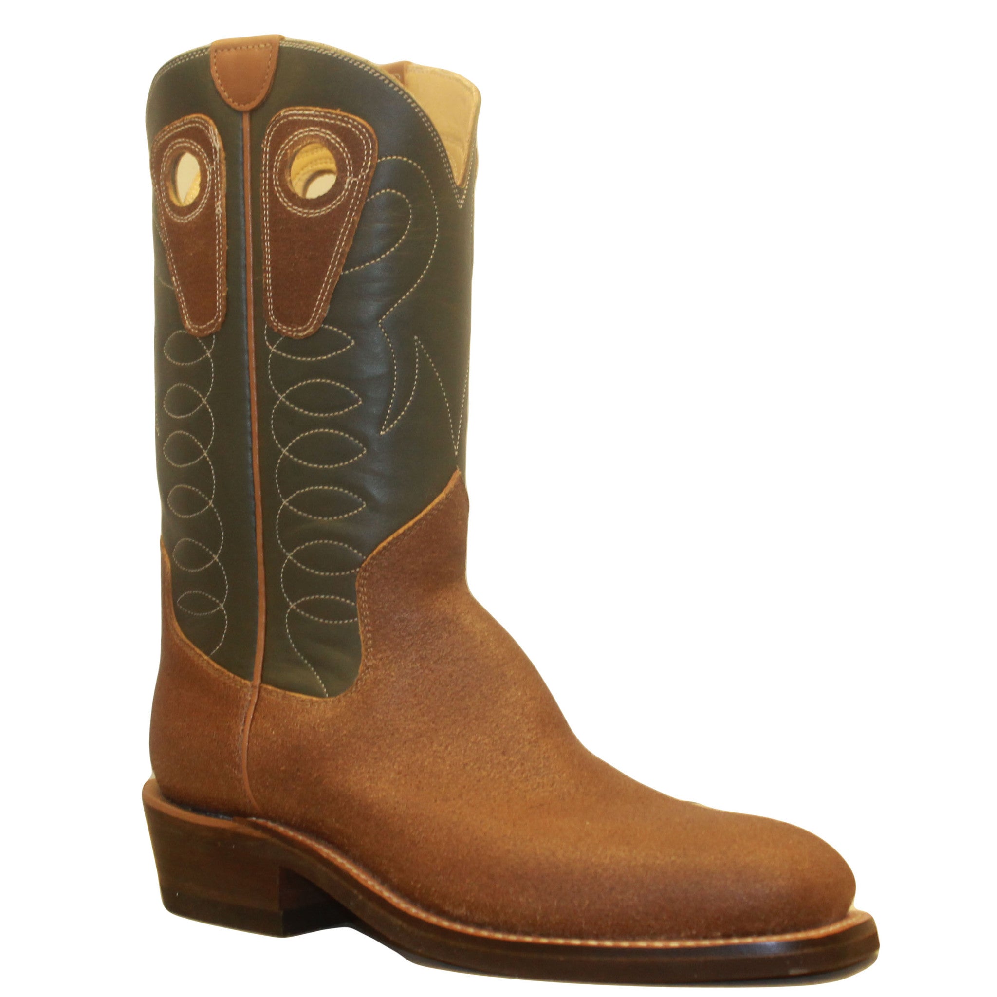 12" Forest upper w/ Loops Stitching
Waxed Steer Vamp
Wide French Square Toe
Slightly Tapered Heel