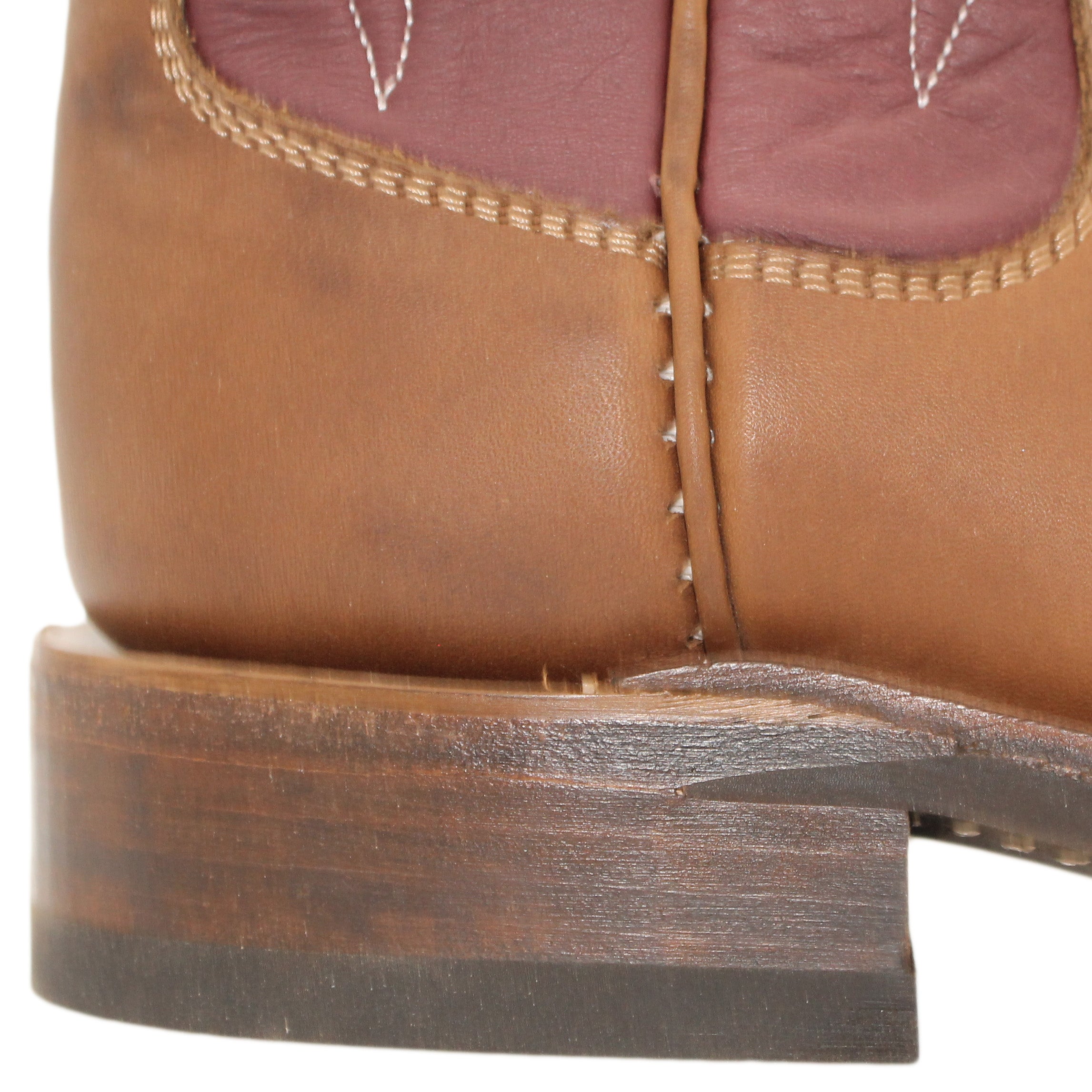 14" Wine Upper w/ Beck Classic Stitching
Saddle Timberjack Steer Vamp
Wide French Square Toe
Block Heel