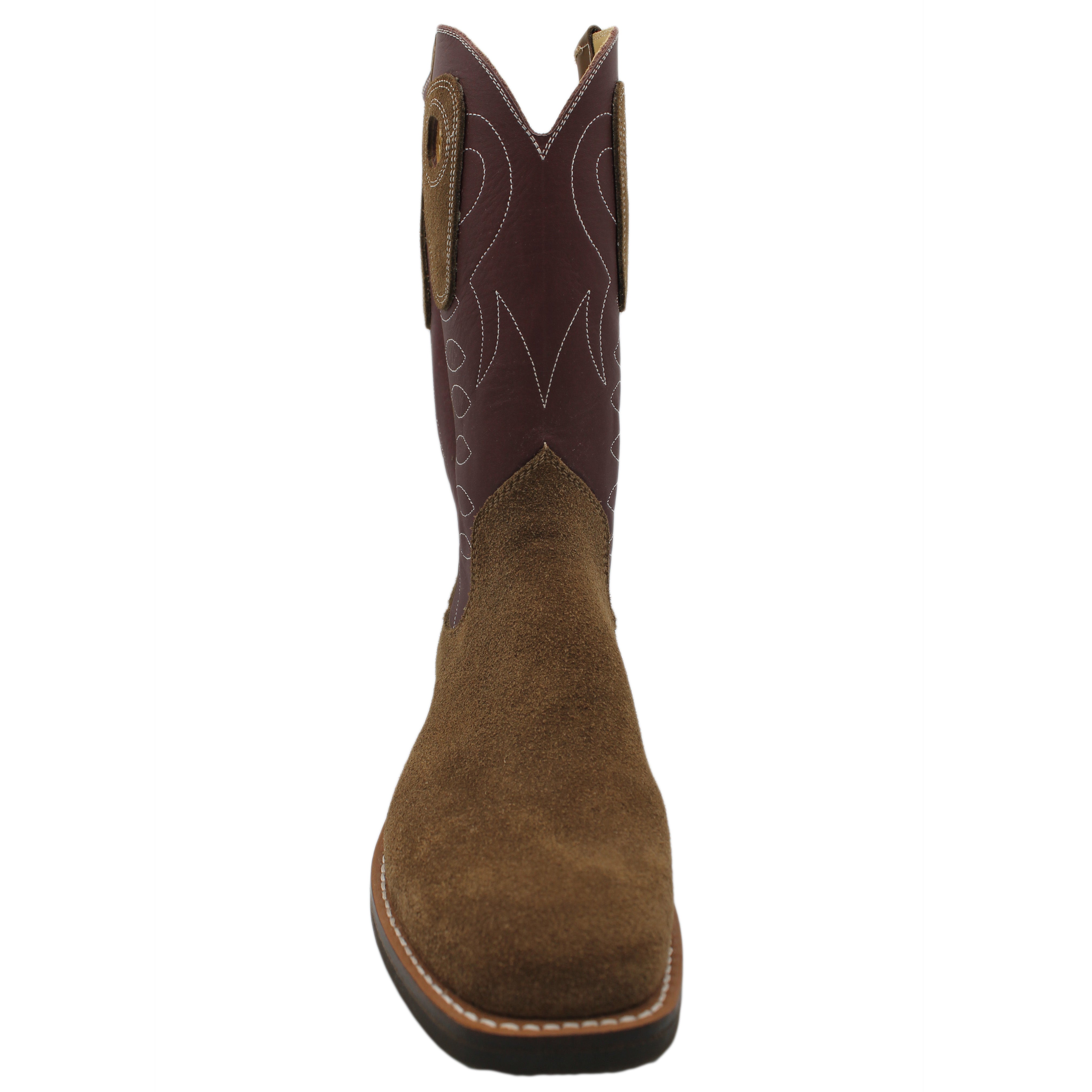 12" Wine Upper w/ Loops Stitching
Saddle Timberjack Rough Out Steer Vamp
Wide French Square Toe
Slightly Tapered Heel