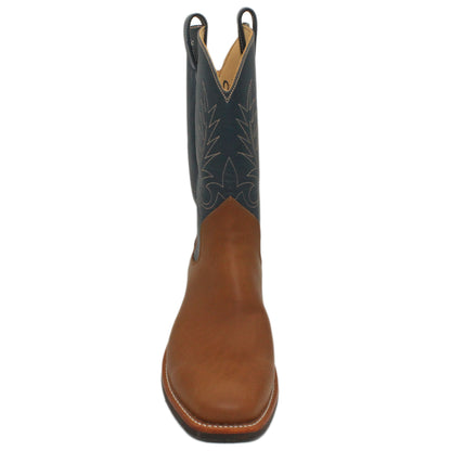 12" Blue Upper w/ Beck Classic Stitching in Beige

Saddle Timberjack Steer Vamp

Wide French Square Toe

Block Heel