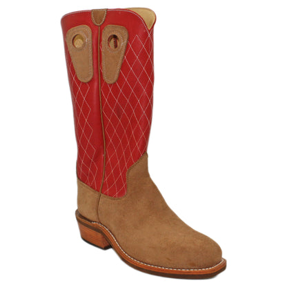 14" Red Upper w/ Diamond Stitching

Saddle Timberjack Rough Out Steer Vamp

Regular French Square Toe

Slightly Tapered Heel