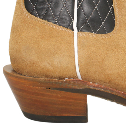 14" Black upper w/ Diamond Stitching

Buckskin Rough Out Steer Vamp

Regular French Square Toe

Underslung Heel