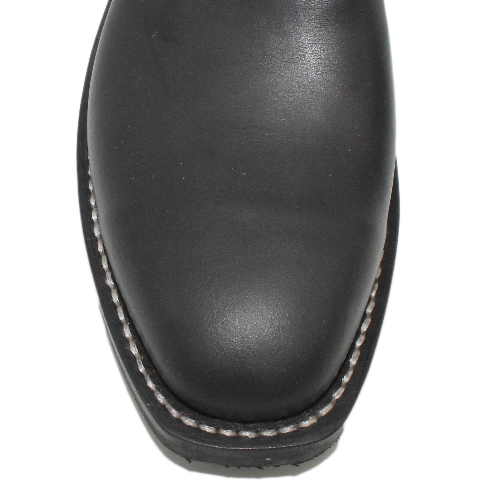 14" Blue Upper w/ Beck Classic Stitching

Black Steer Vamp

Regular French Square Toe

Slightly Tapered Heel