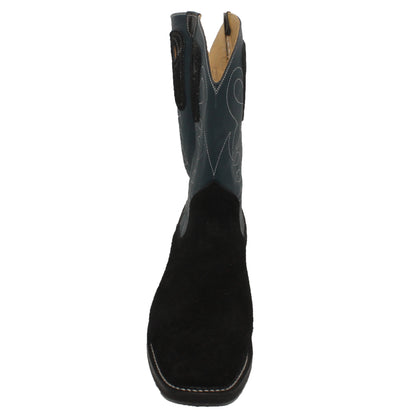 12" Blue Upper w/ Loops Stitching

Black Rough Out Steer Vamp

Wide French Toe

Slightly Tapered Heel