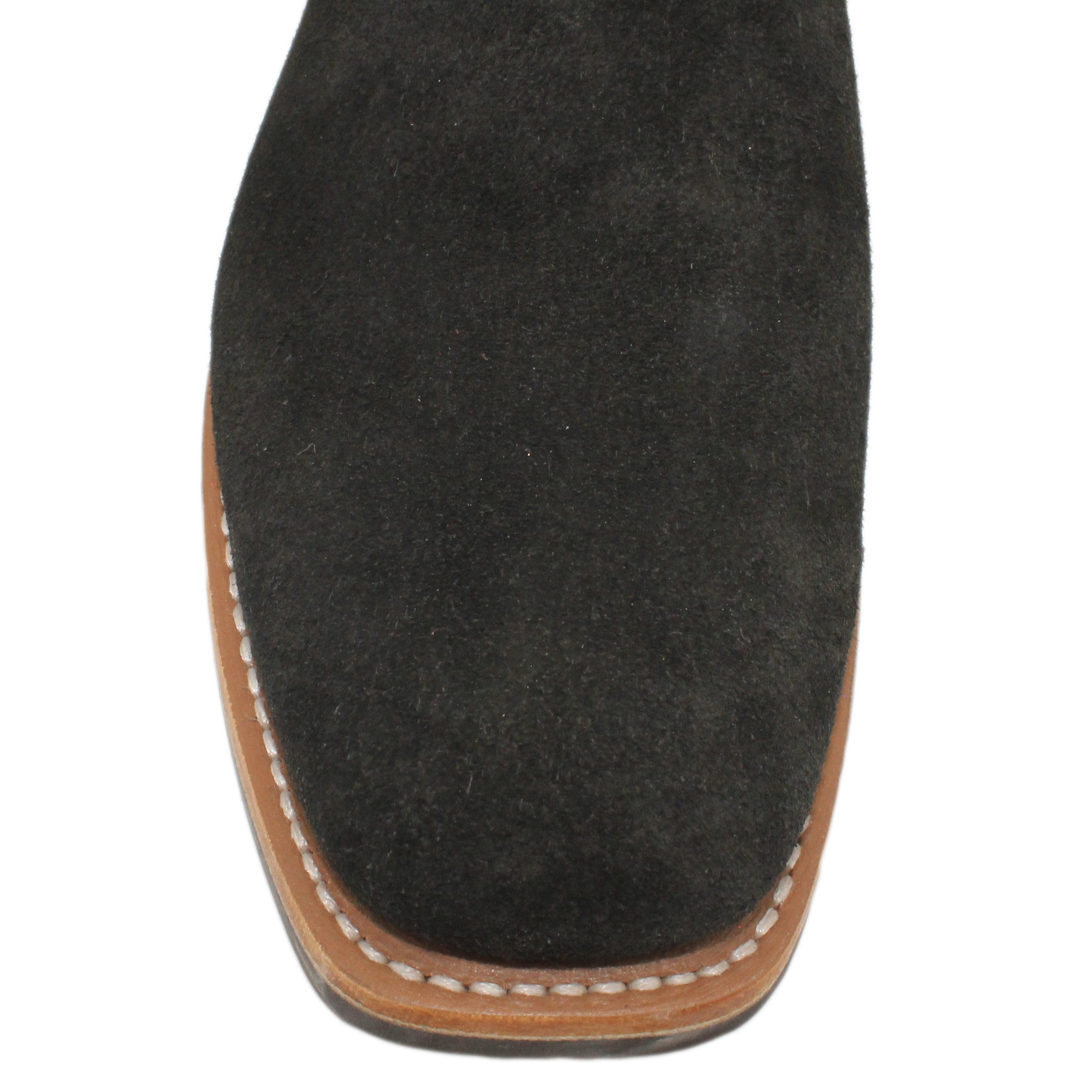 12" Blue Upper w/ Loops Stitching

Black Rough Out Steer Vamp

Wide French Toe

Slightly Tapered Heel