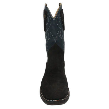 12" Blue Upper w/ Loops Stitching

Black Rough Out Steer Vamp

Wide French Toe

Slightly Tapered Heel