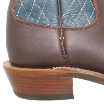 Blue Uppers with Diamond Stitching

Brown Timberjack Steer Vamp

Regular French Square Toe

Slightly Tapered Heel